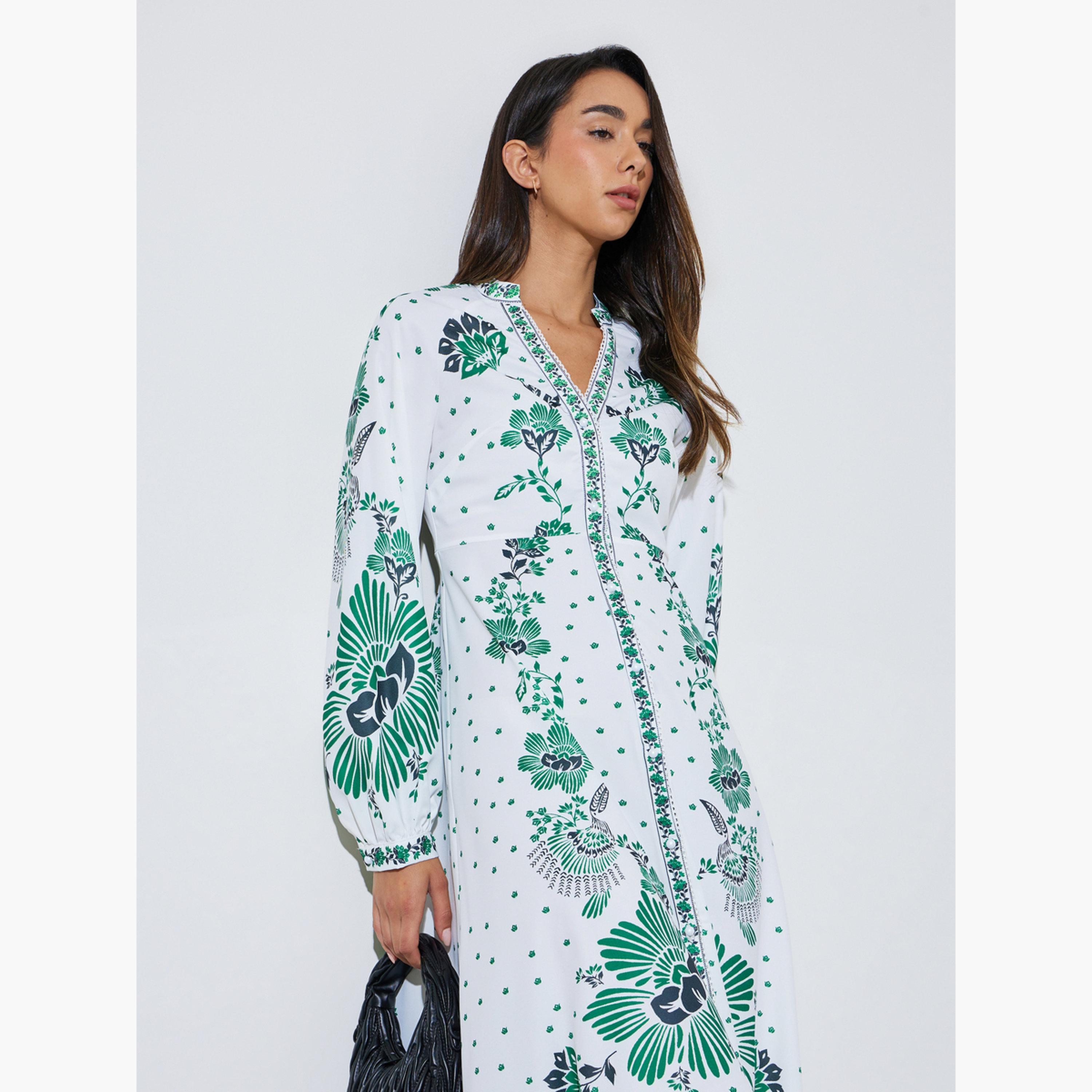 فستان ميدي بلوزة بطبعات بالكامل-women-clothing-dresses-image-3