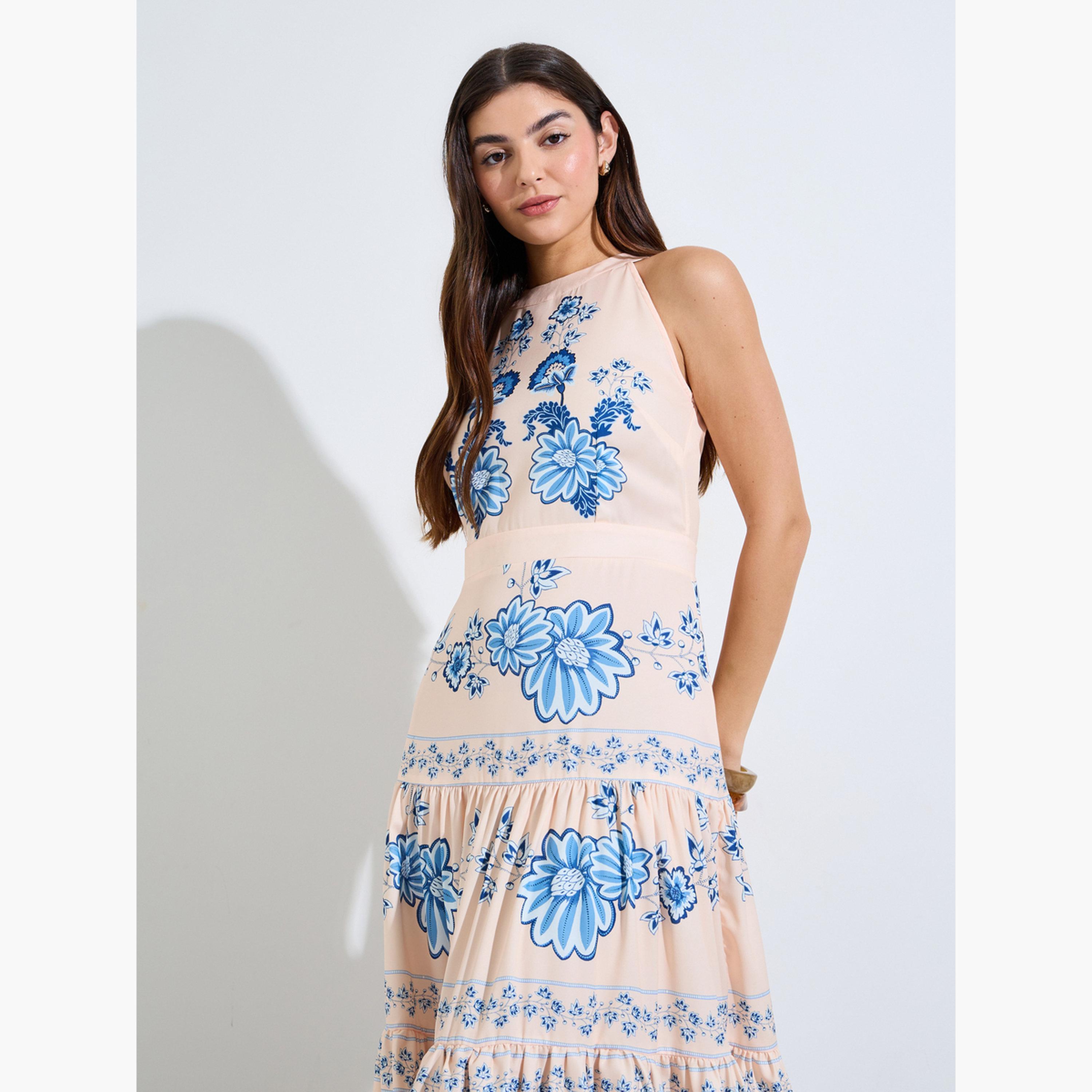 Styli Multi Bohemian Back Tie Tiered Maxi Dress-women-clothing-dresses-image-2