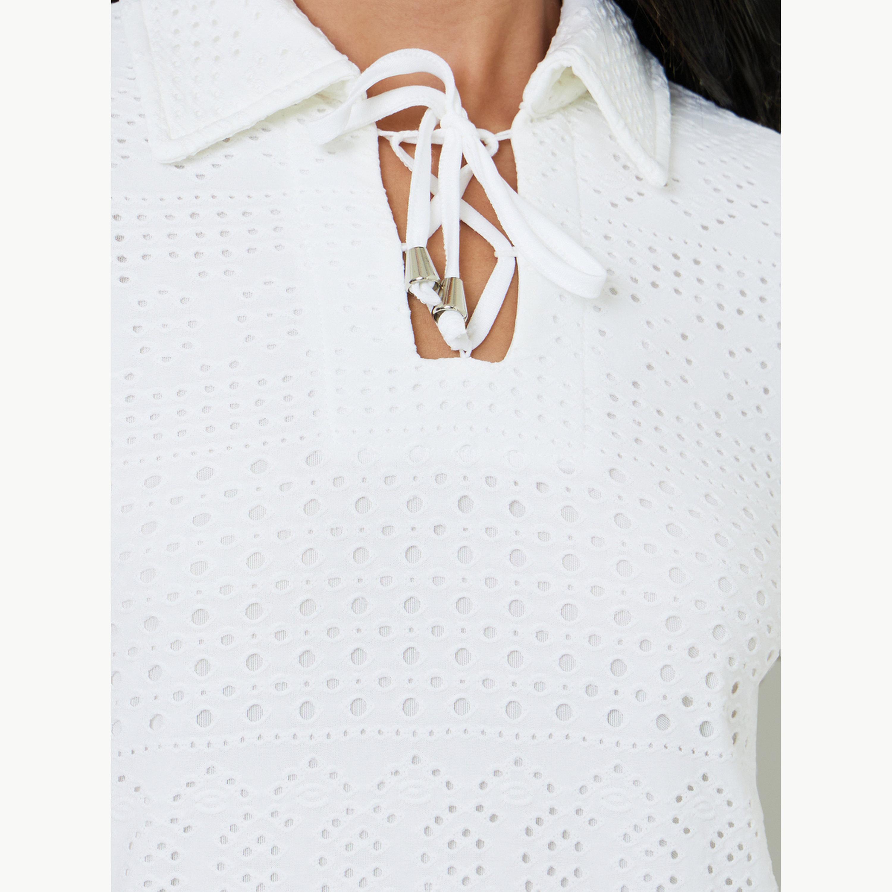 Styli White Eyelet Long Sleeves Shirt Maxi Dress-women-clothing-dresses-image-5