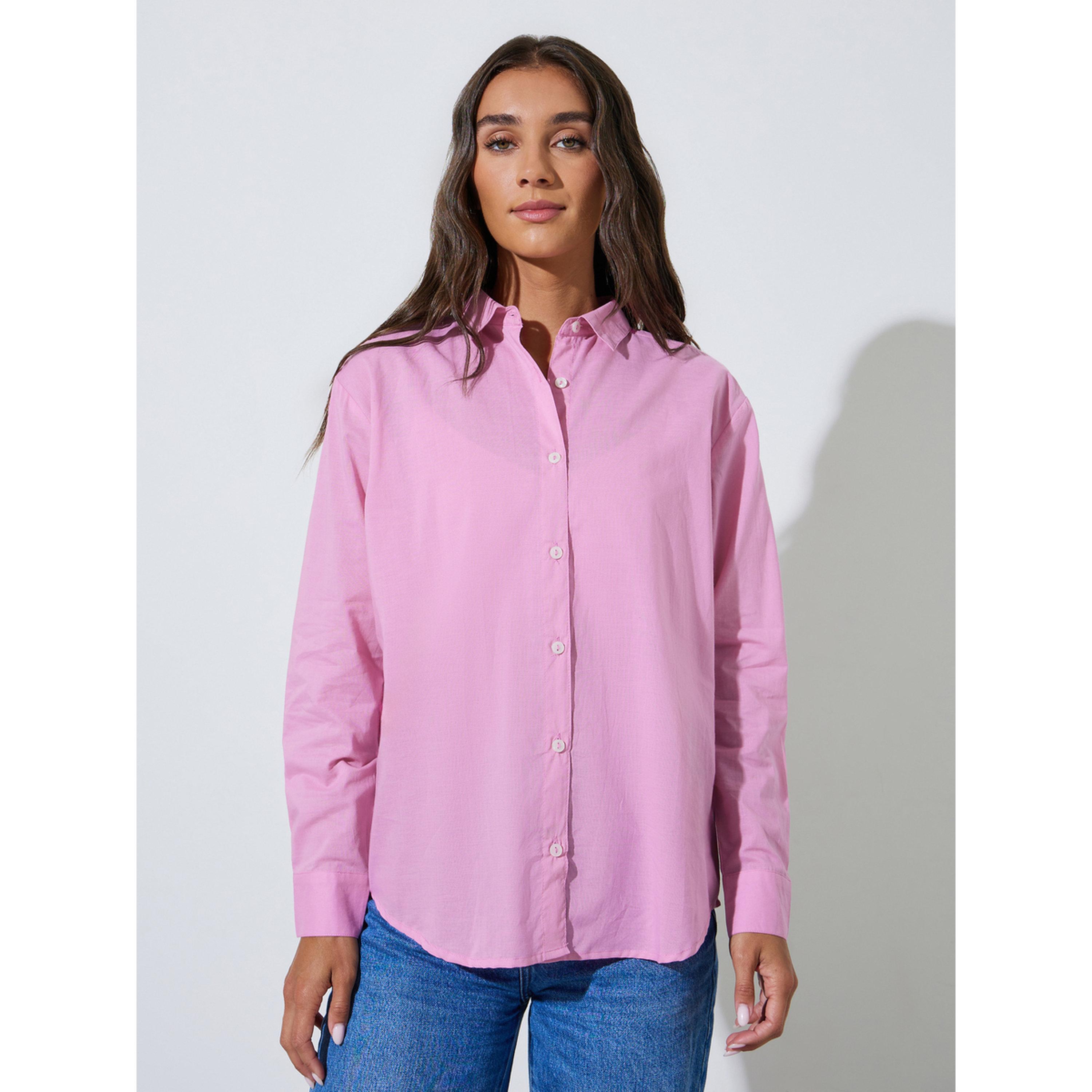 طقم من بلوزة توب براليت وبلوزة طويلة باللون الوردي-women-clothing-shirtsandblouses-shirts-image-1