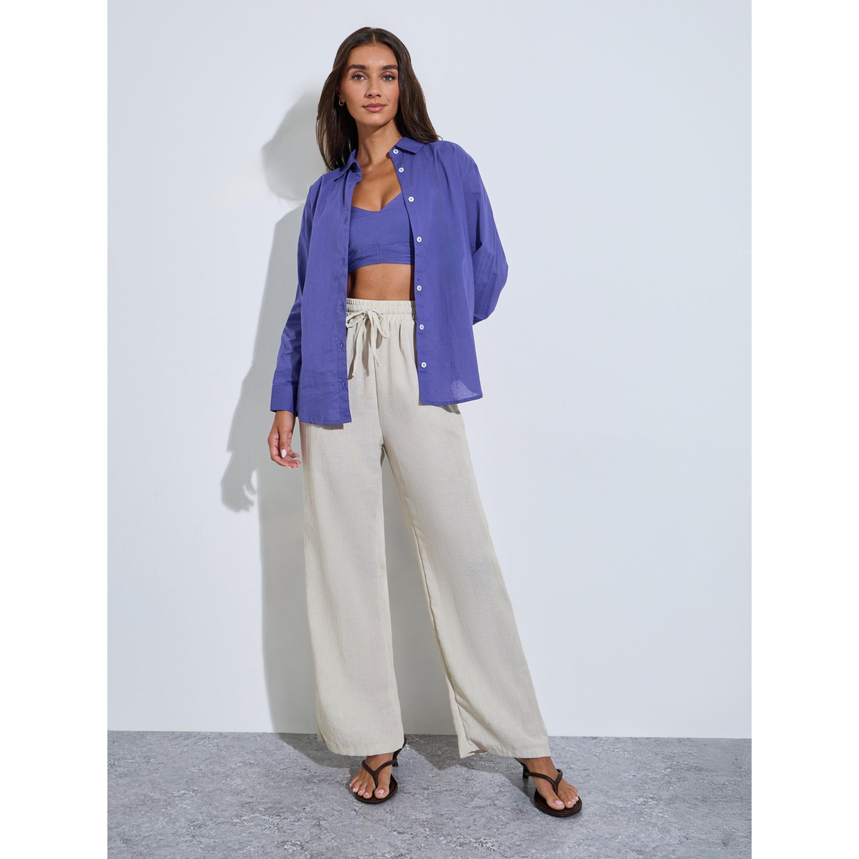 طقم من بلوزة توب براليت وبلوزة طويلة باللون البنفسجي-women-clothing-shirtsandblouses-shirts-image-2