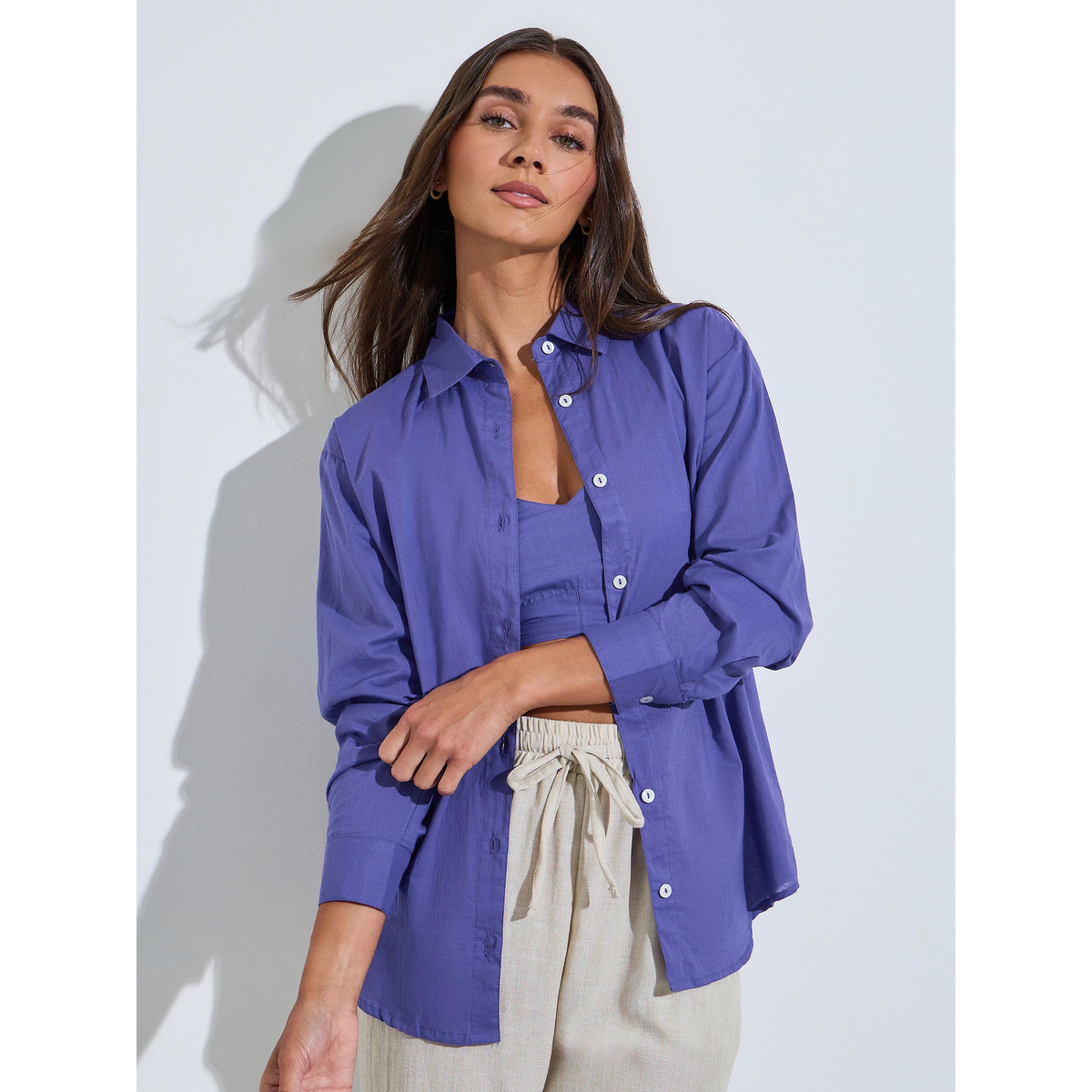 طقم من بلوزة توب براليت وبلوزة طويلة باللون البنفسجي-women-clothing-shirtsandblouses-shirts-image-5