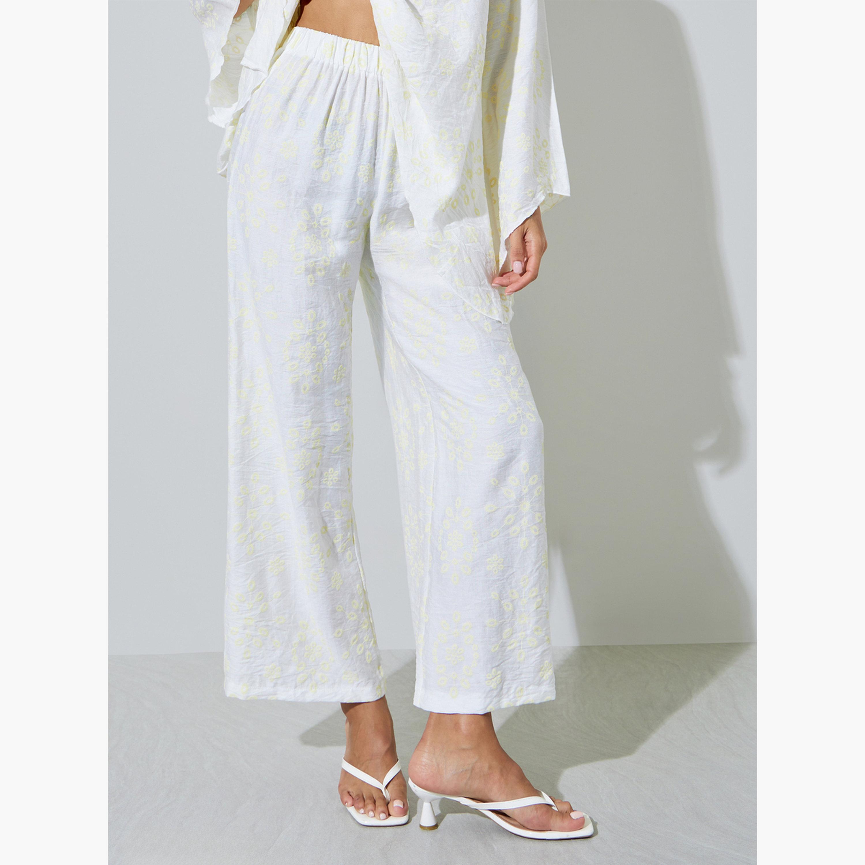 مجموعة من بنطال وبلوزة بنمط بونشو مريحة-women-arabicclothing-sets-image-5