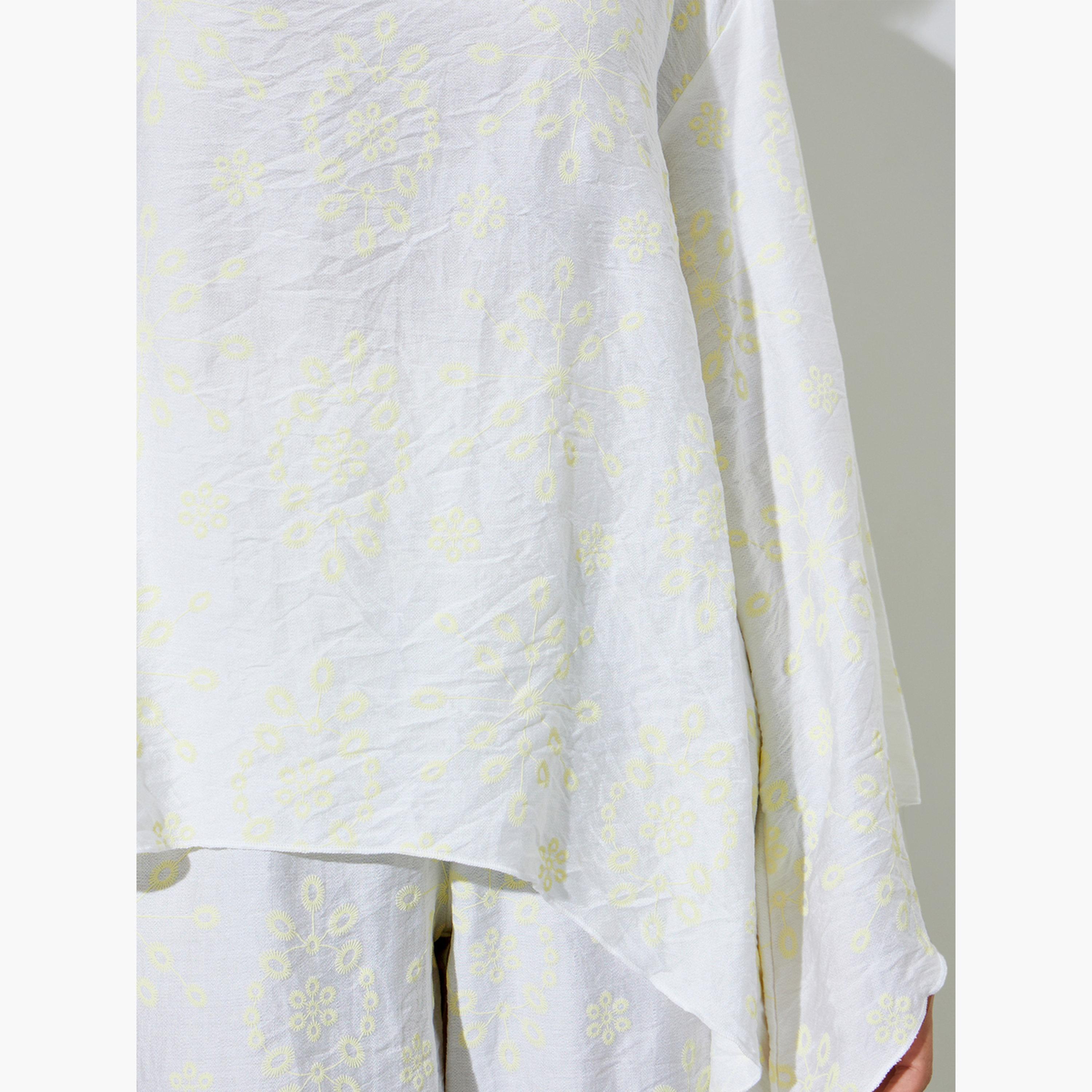 مجموعة من بنطال وبلوزة بنمط بونشو مريحة-women-arabicclothing-sets-image-6