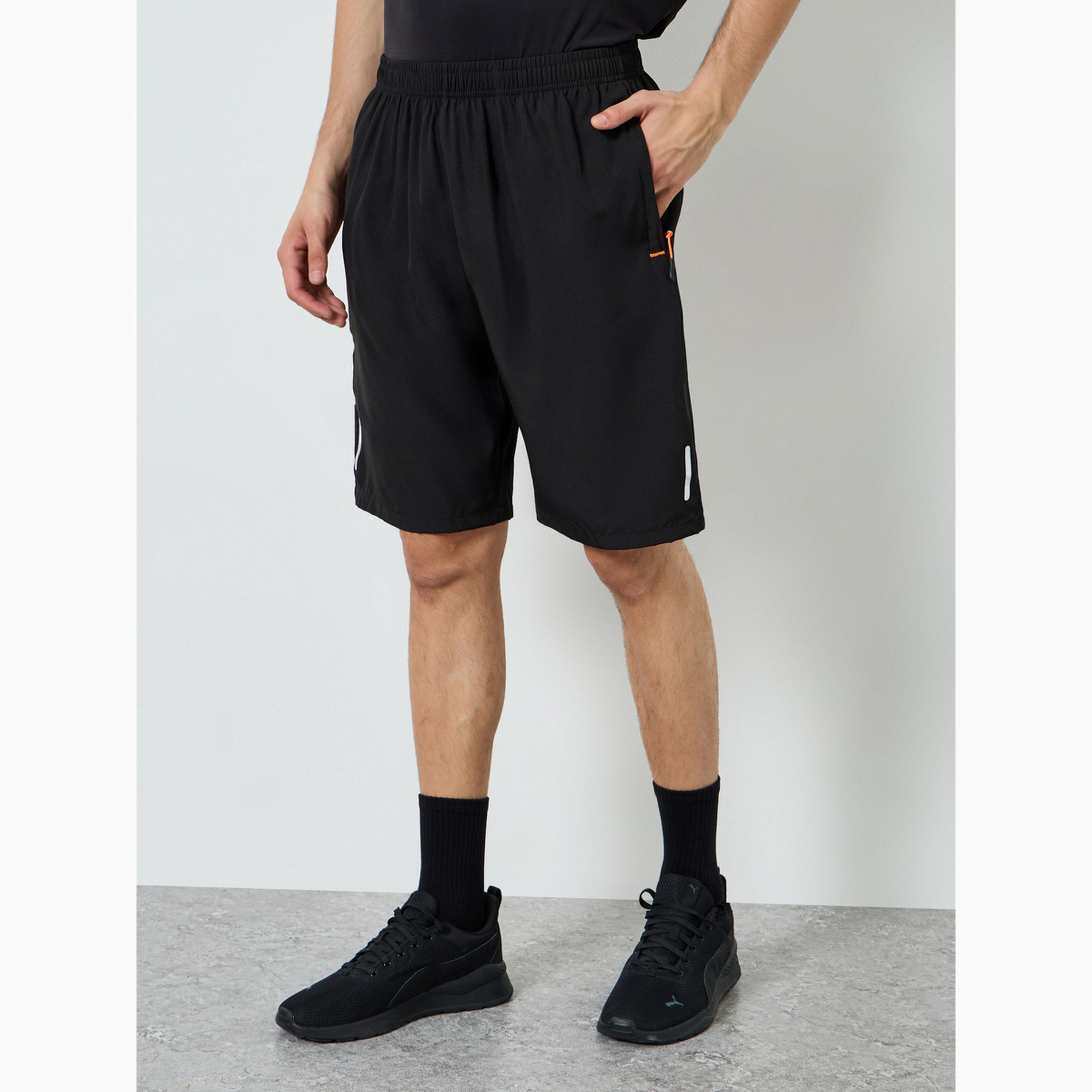 Styli Men Reflector Print Training Shorts with Zipper Pocket-men-clothing-bottoms-shorts-image-1