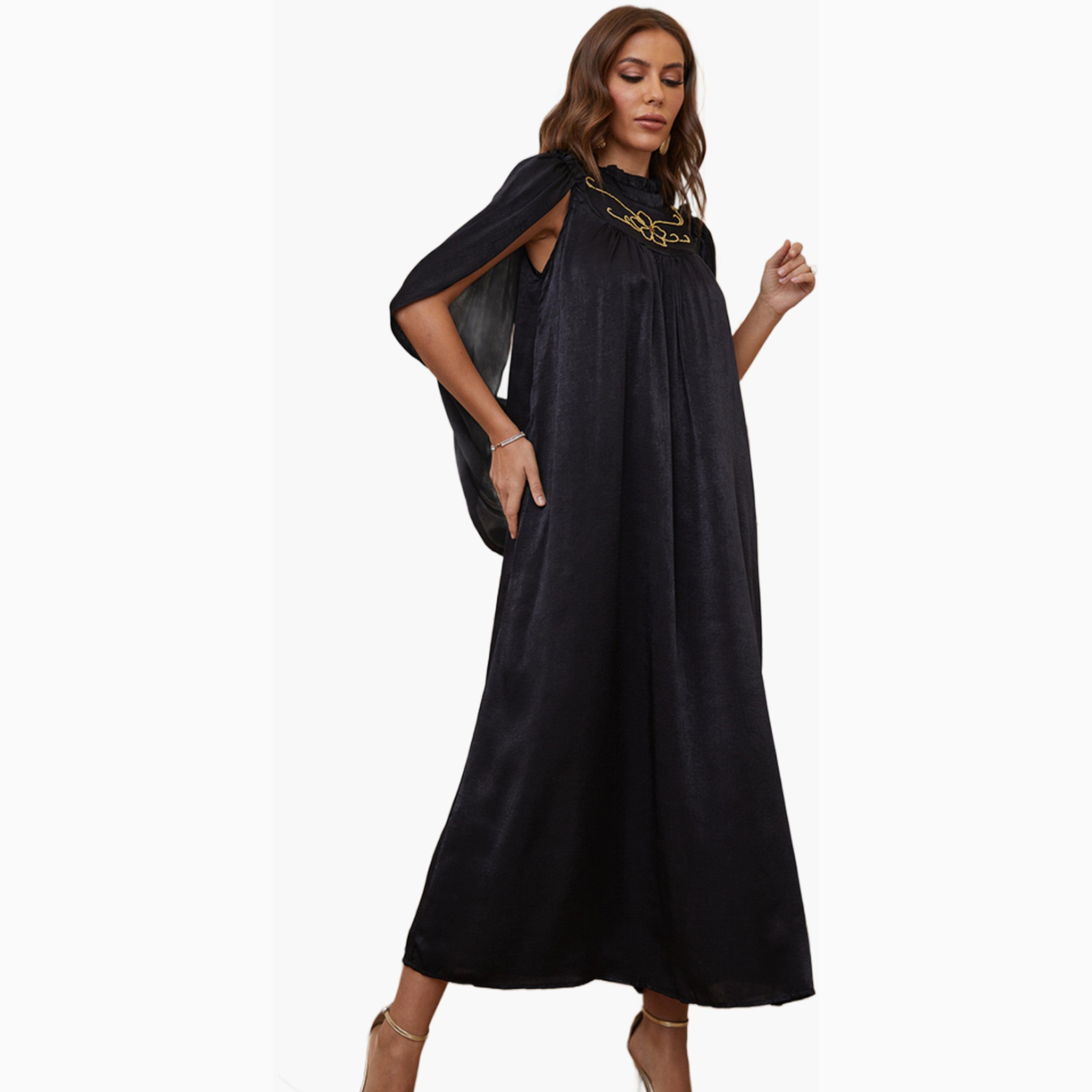 Take Two Black Embellished Slit Sleeve A-Line Maxi Dress-women-clothing-dresses-image-6