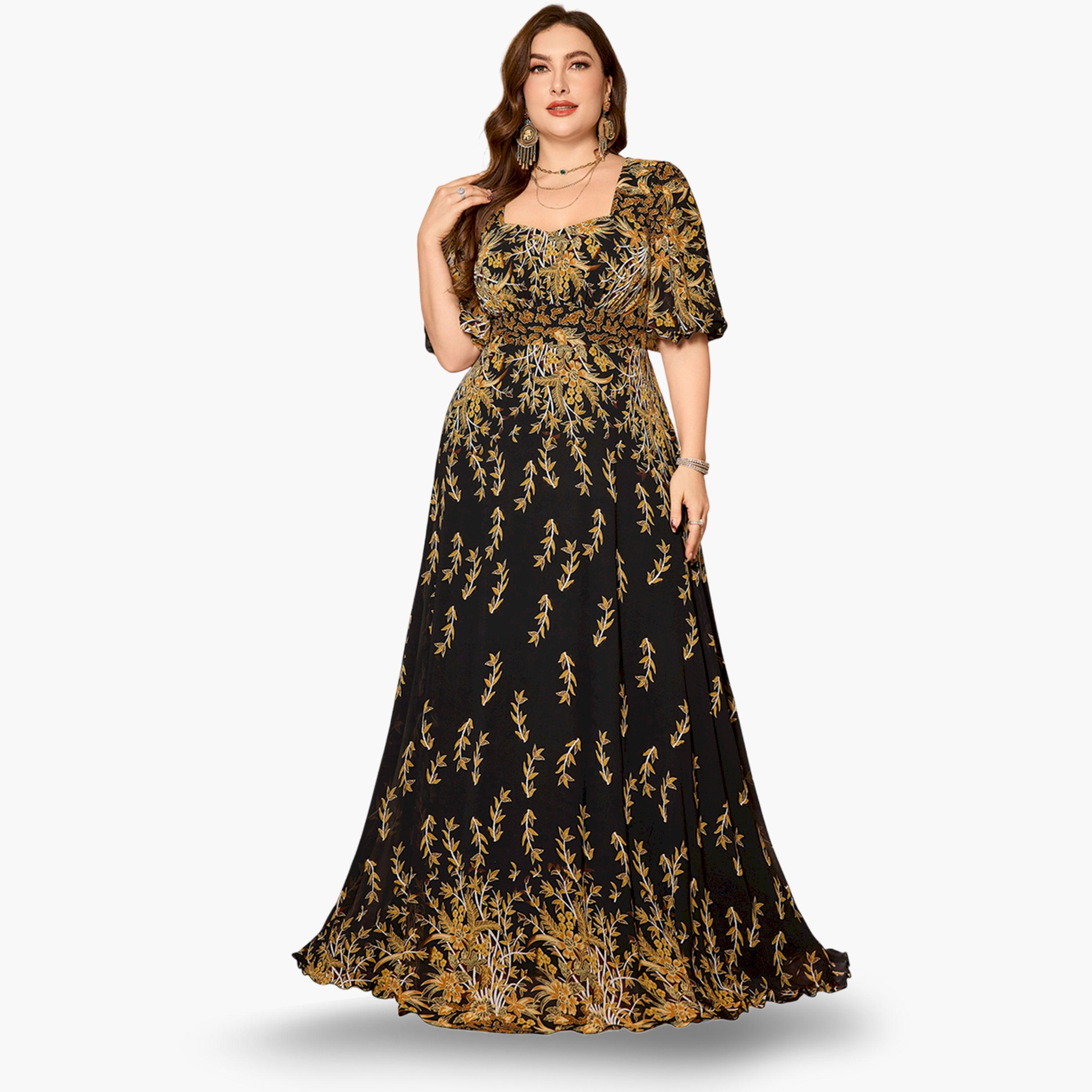SUPGIR X Styli Plus Size Black Embellished Maxi Dress-women-clothing-dresses-image-1