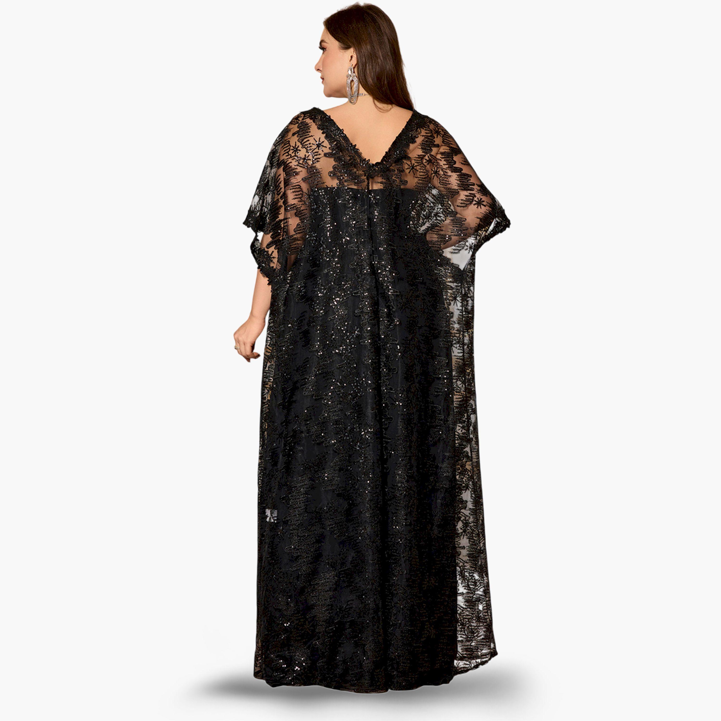 طقم منسق من كيمونو مزين وفستان داخلي بمقاس كبير-women-clothing-plussize-coordsets-image-3