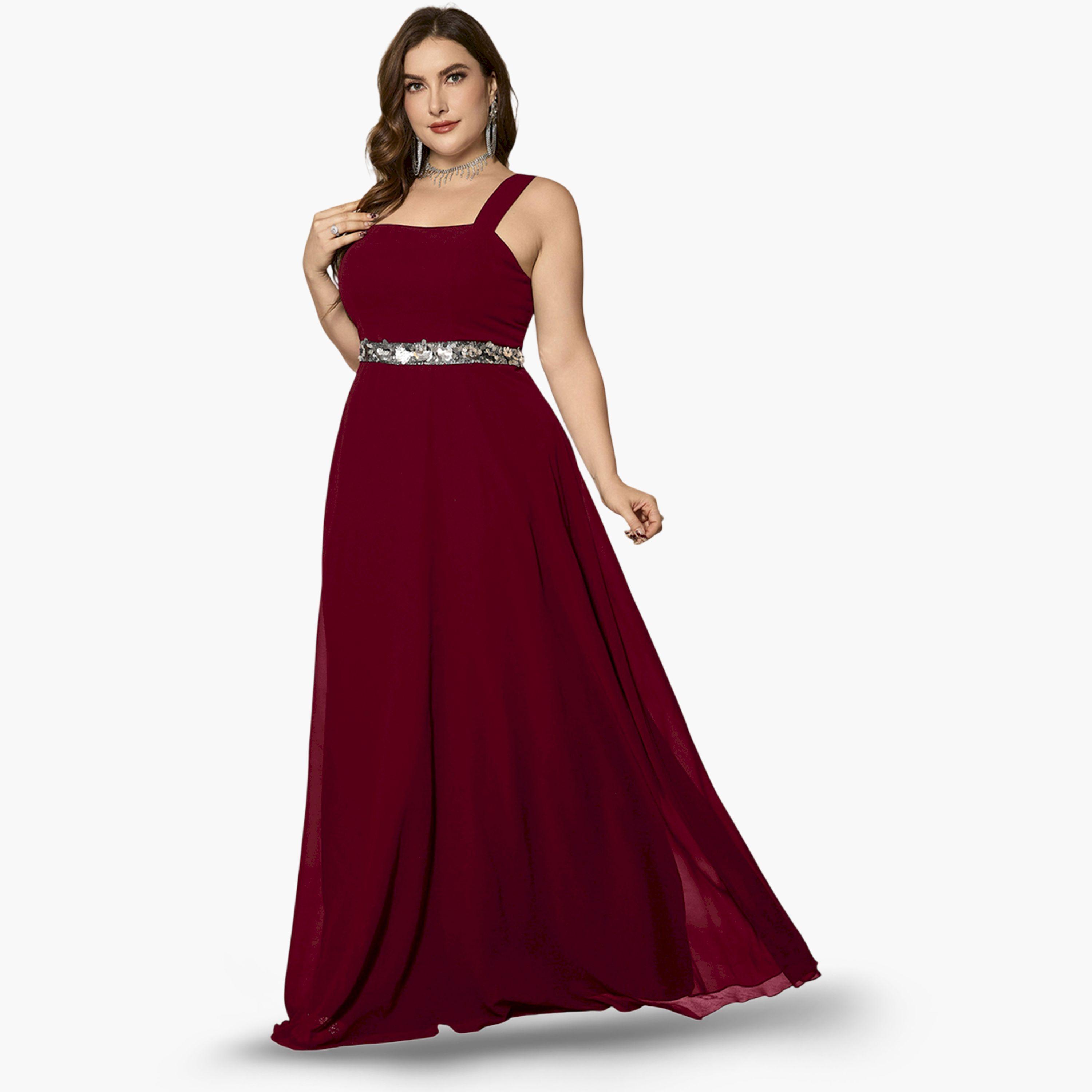طقم منسق من كيمونو مزين وفستان داخلي بمقاس كبير-women-clothing-plussize-coordsets-image-2