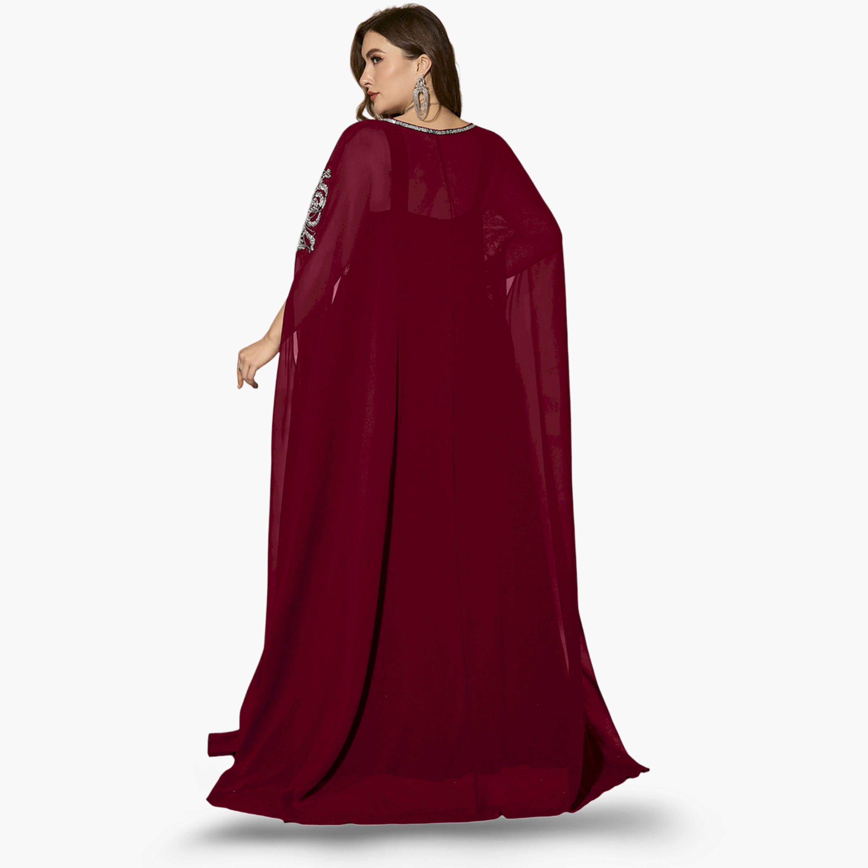 طقم منسق من كيمونو مزين وفستان داخلي بمقاس كبير-women-clothing-plussize-coordsets-image-5