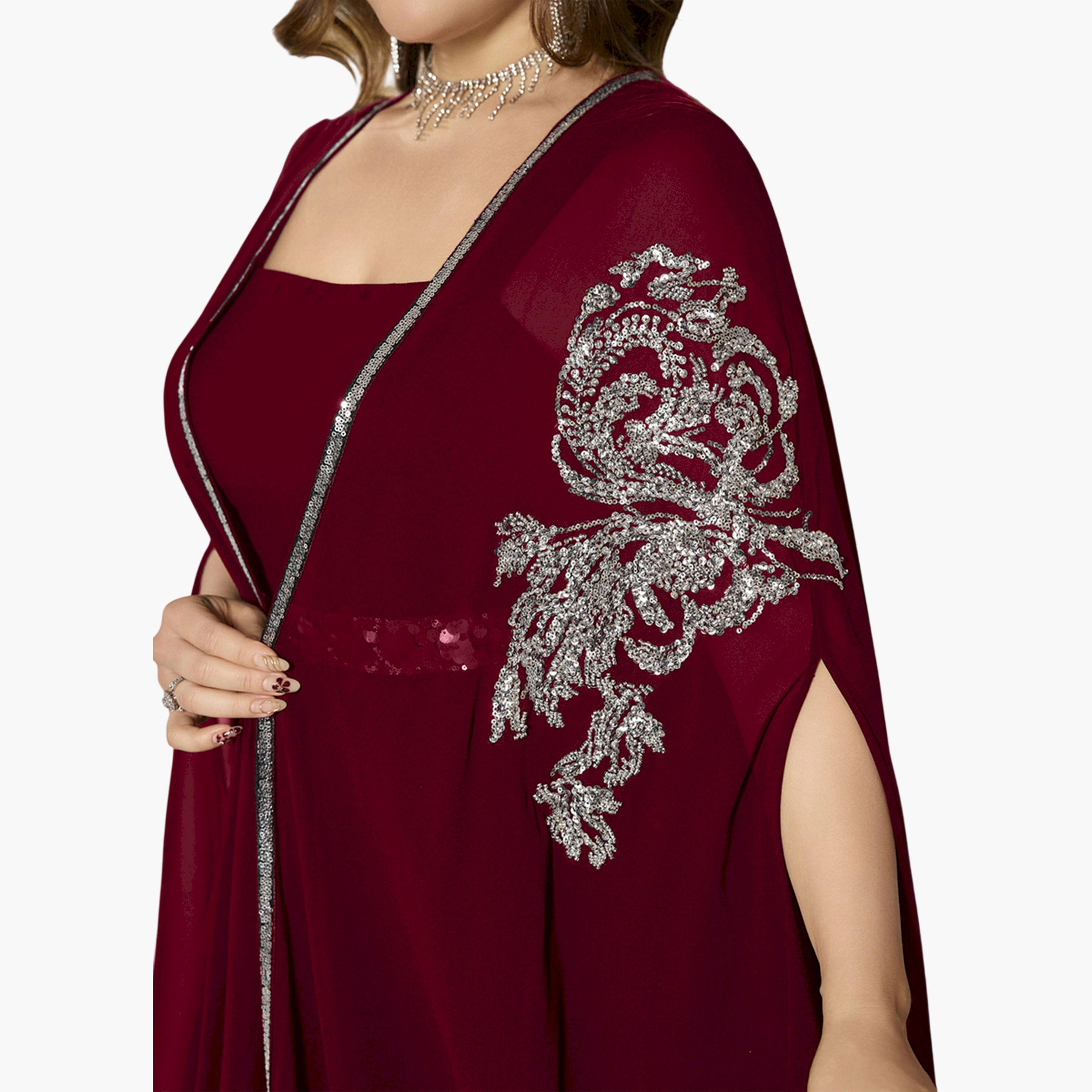 طقم منسق من كيمونو مزين وفستان داخلي بمقاس كبير-women-clothing-plussize-coordsets-image-6