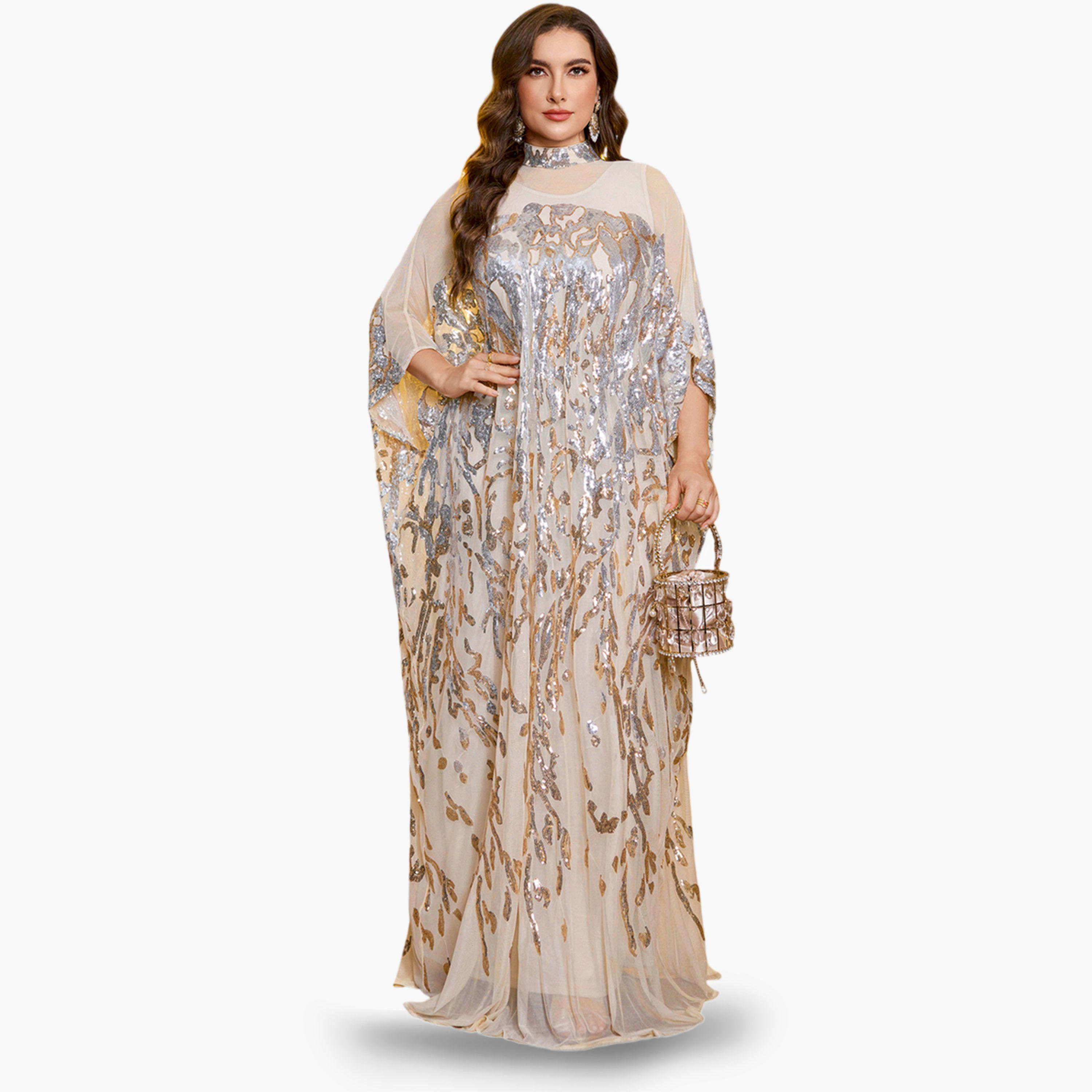 فستان قفطان طويل مزين بالترتر بمقاس كبير-women-clothing-dresses-image-1