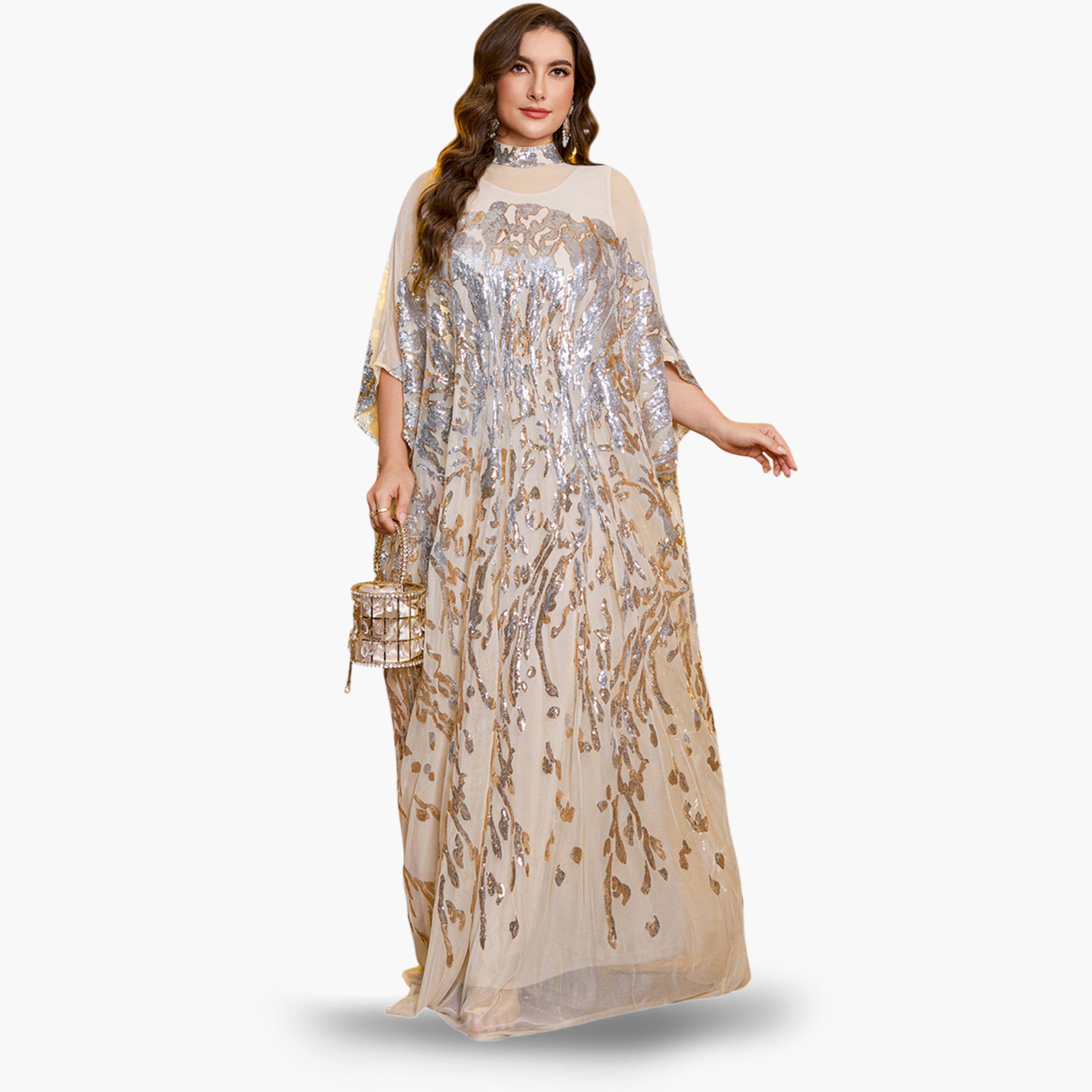 فستان قفطان طويل مزين بالترتر بمقاس كبير-women-clothing-dresses-image-2
