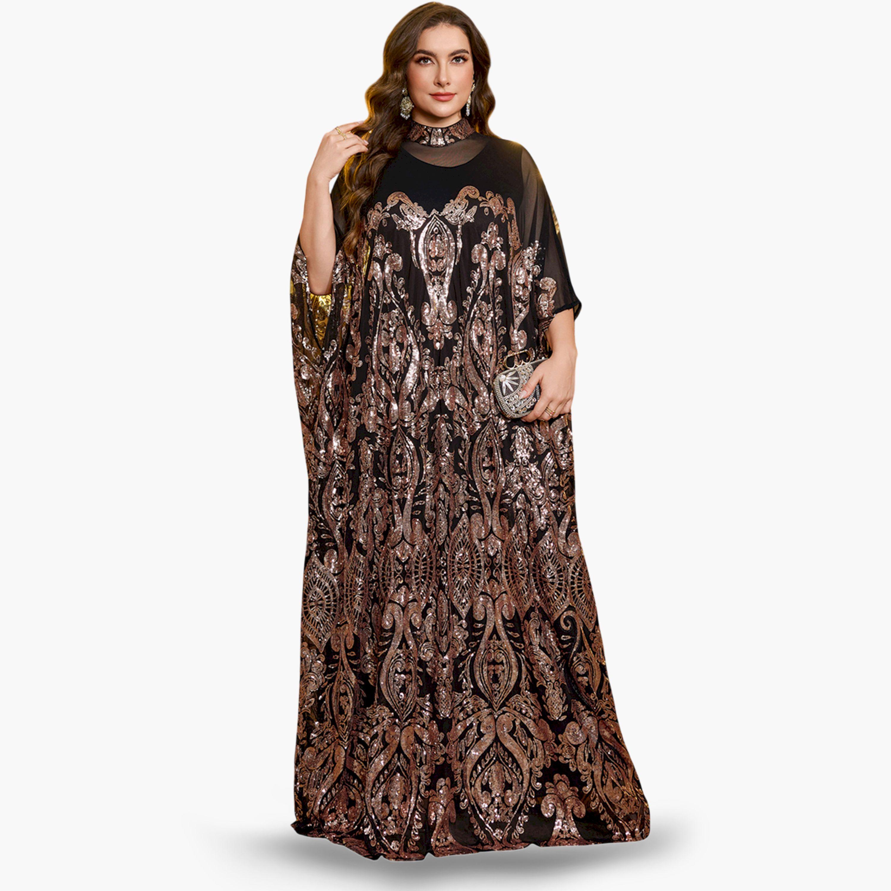 SUPGIR X Styli Plus Size Black Embellished Maxi Kaftan Dress-women-clothing-dresses-image-1