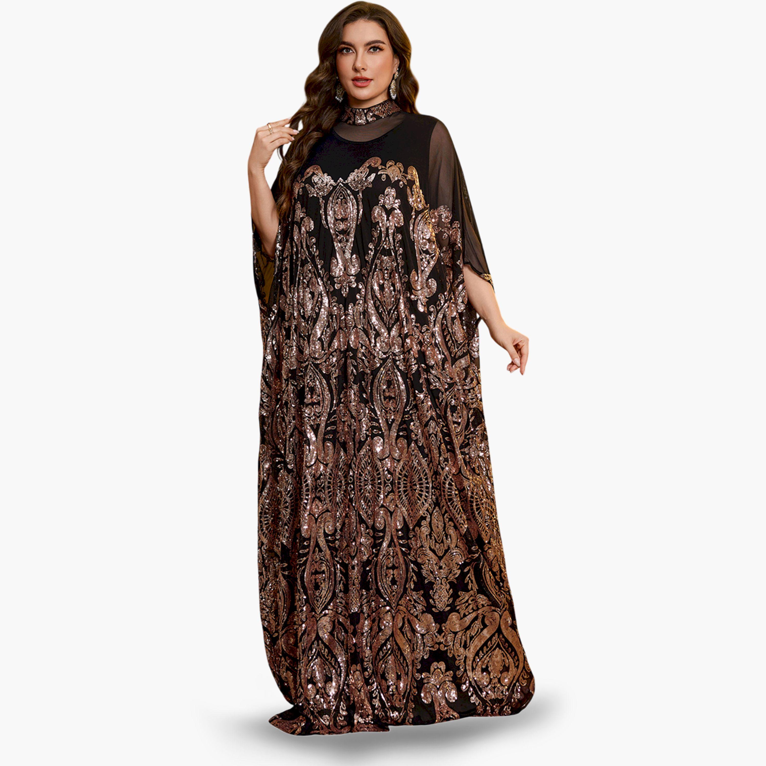 SUPGIR X Styli Plus Size Black Embellished Maxi Kaftan Dress-women-clothing-dresses-image-2