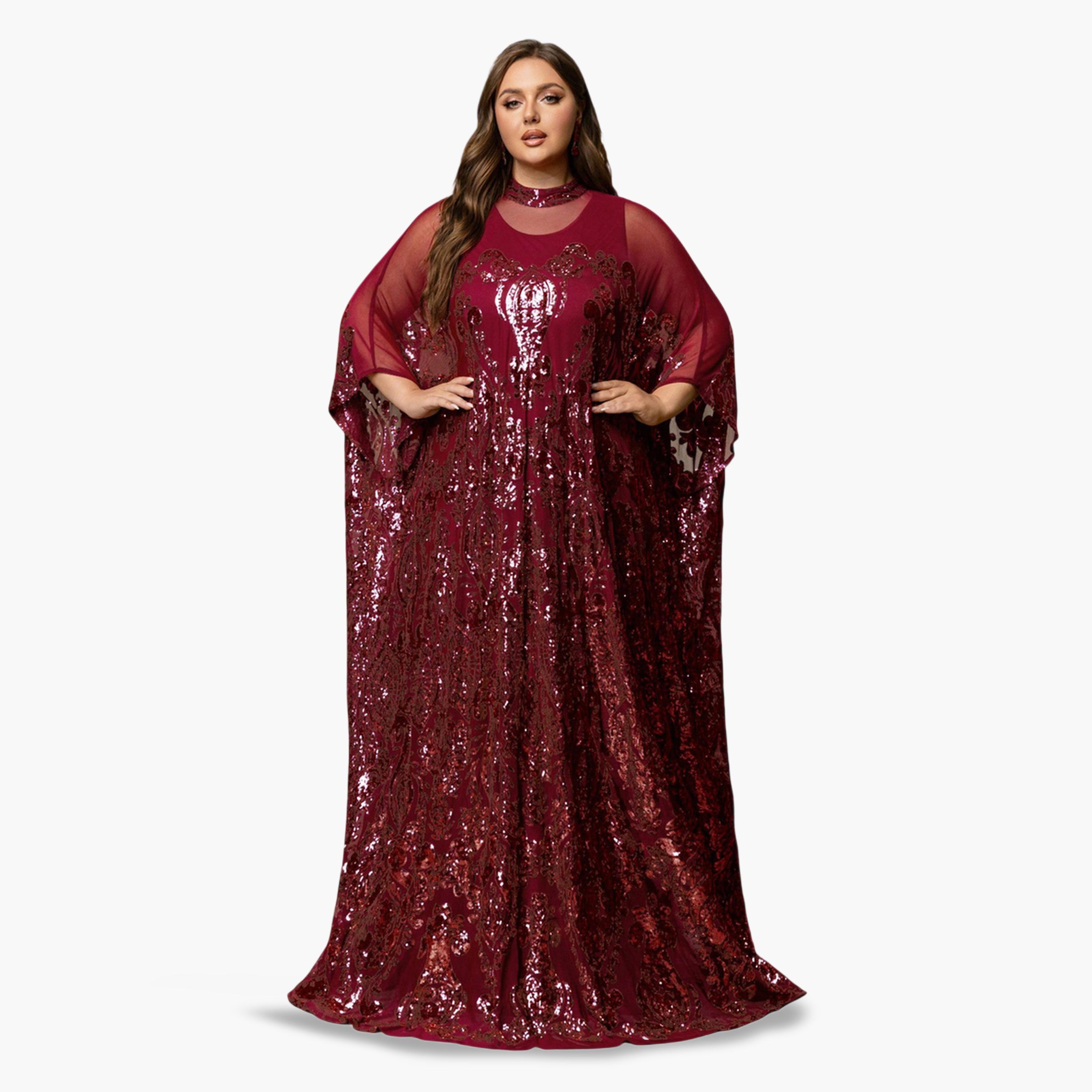 SUPGIR X Styli Plus Size Embellished Kaftan Dress with Maxi Dress Set-women-clothing-dresses-image-3