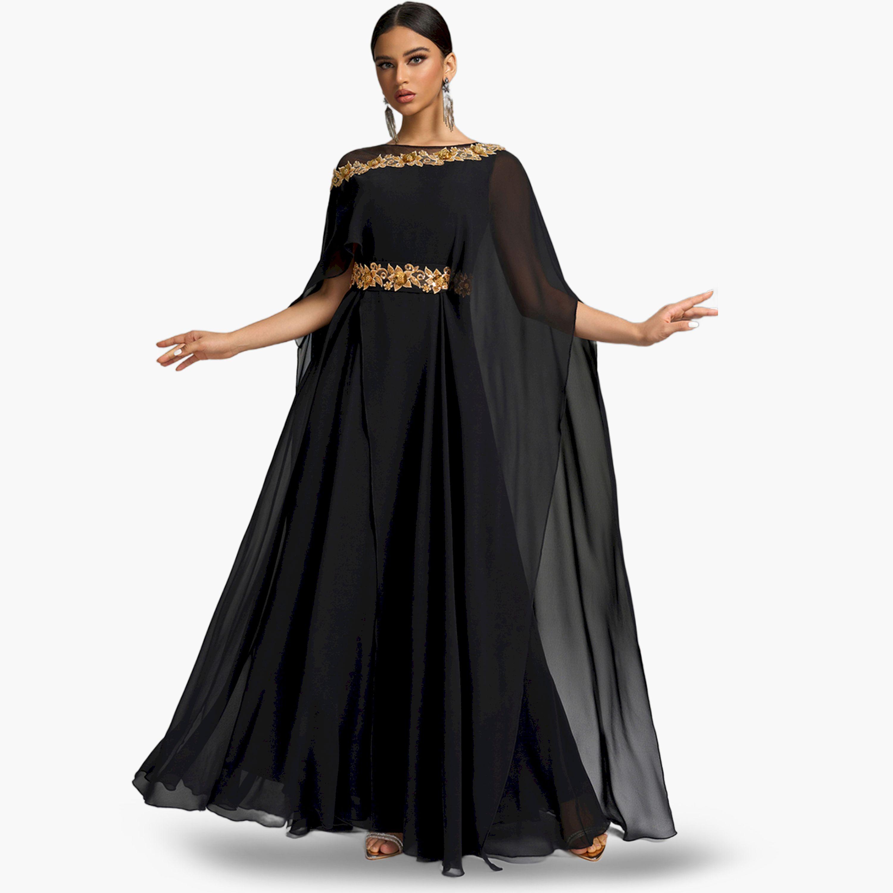 فستان طويل بأكمام كاب مطرزة-women-clothing-dresses-image-3