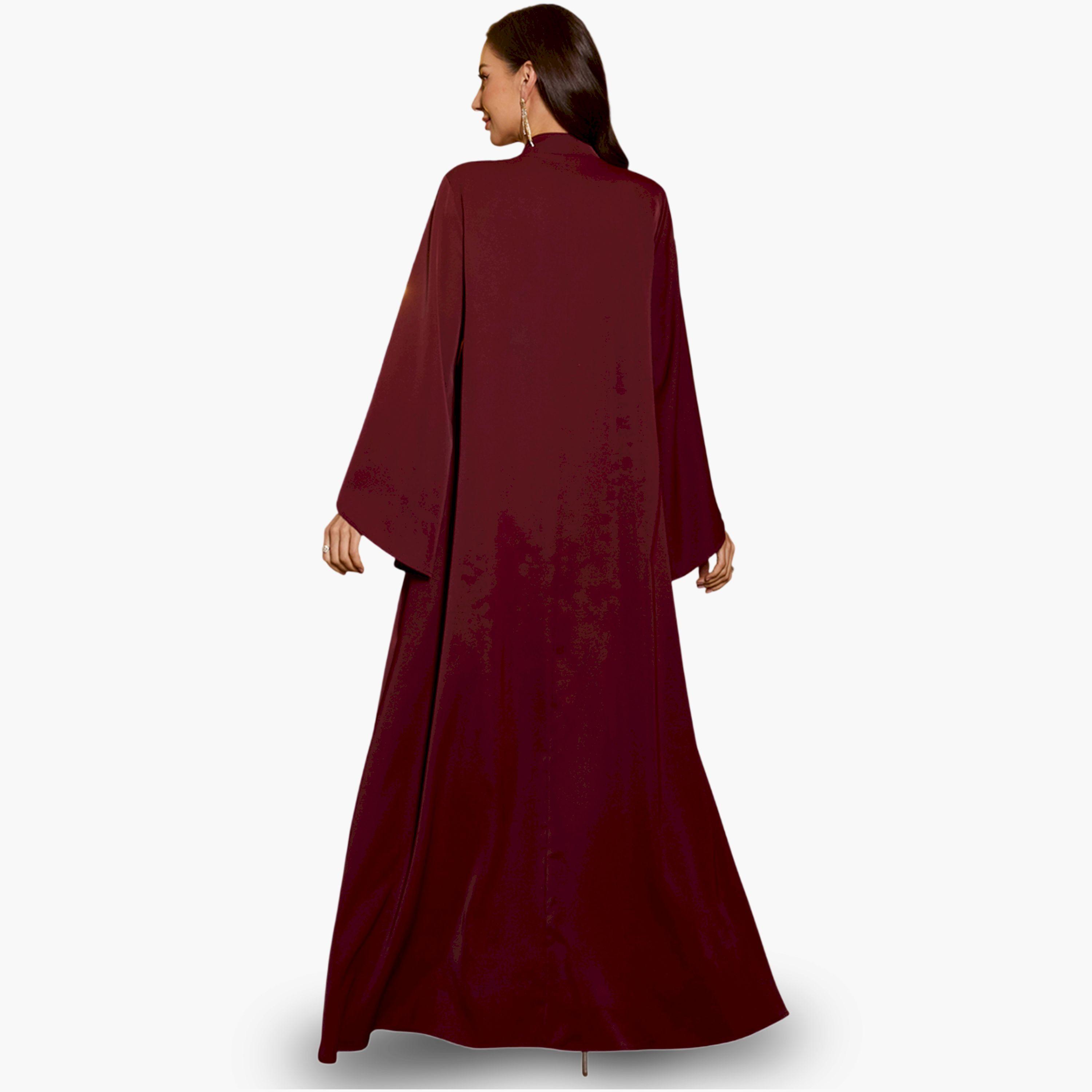 جلابية بحافة واسعة وتطريز أزهار-women-arabicclothing-jalabiyas-image-2