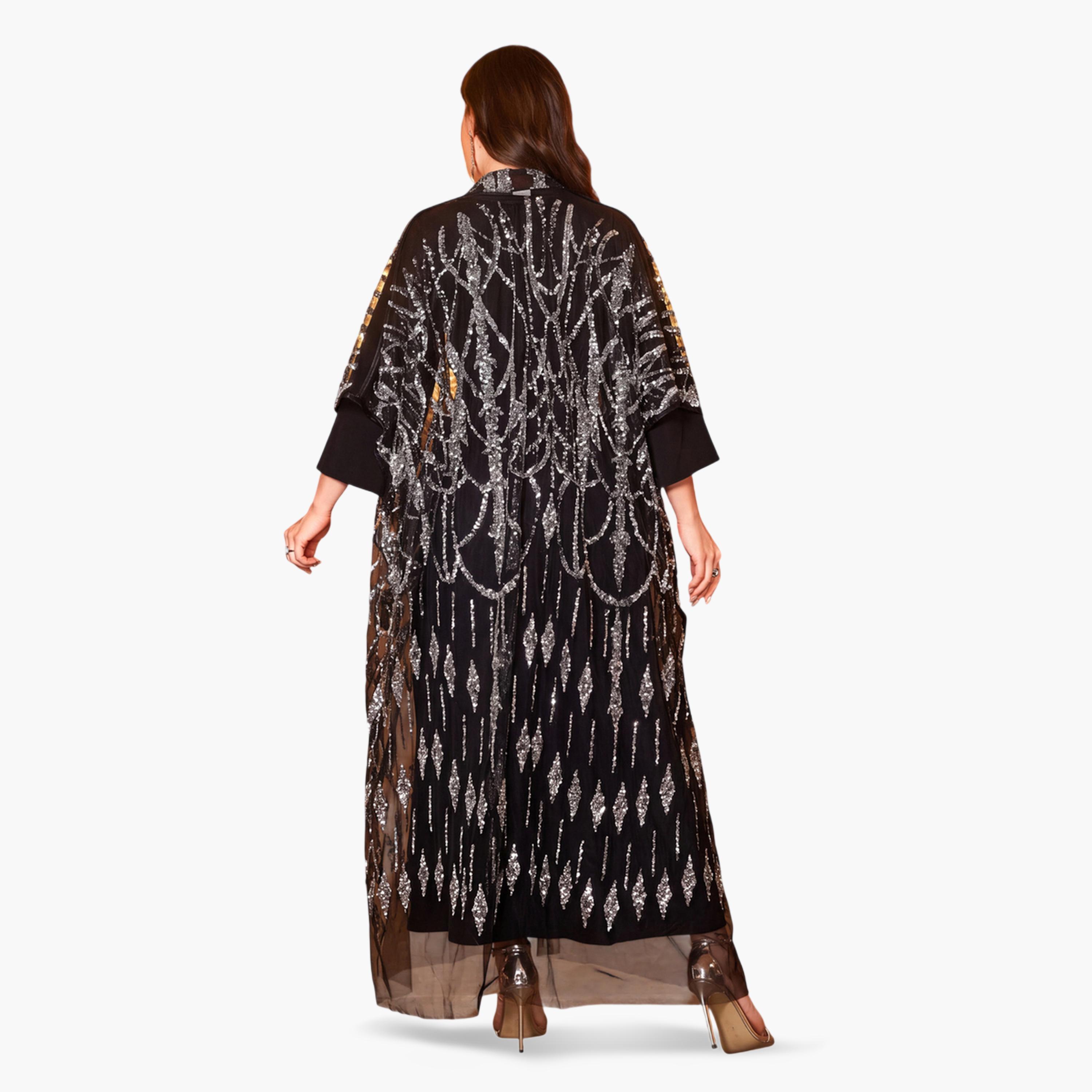 SUPGIR X Styli Plus Size Sequin Cape and Maxi Dress Co-ord Set-women-clothing-coordsets-image-3