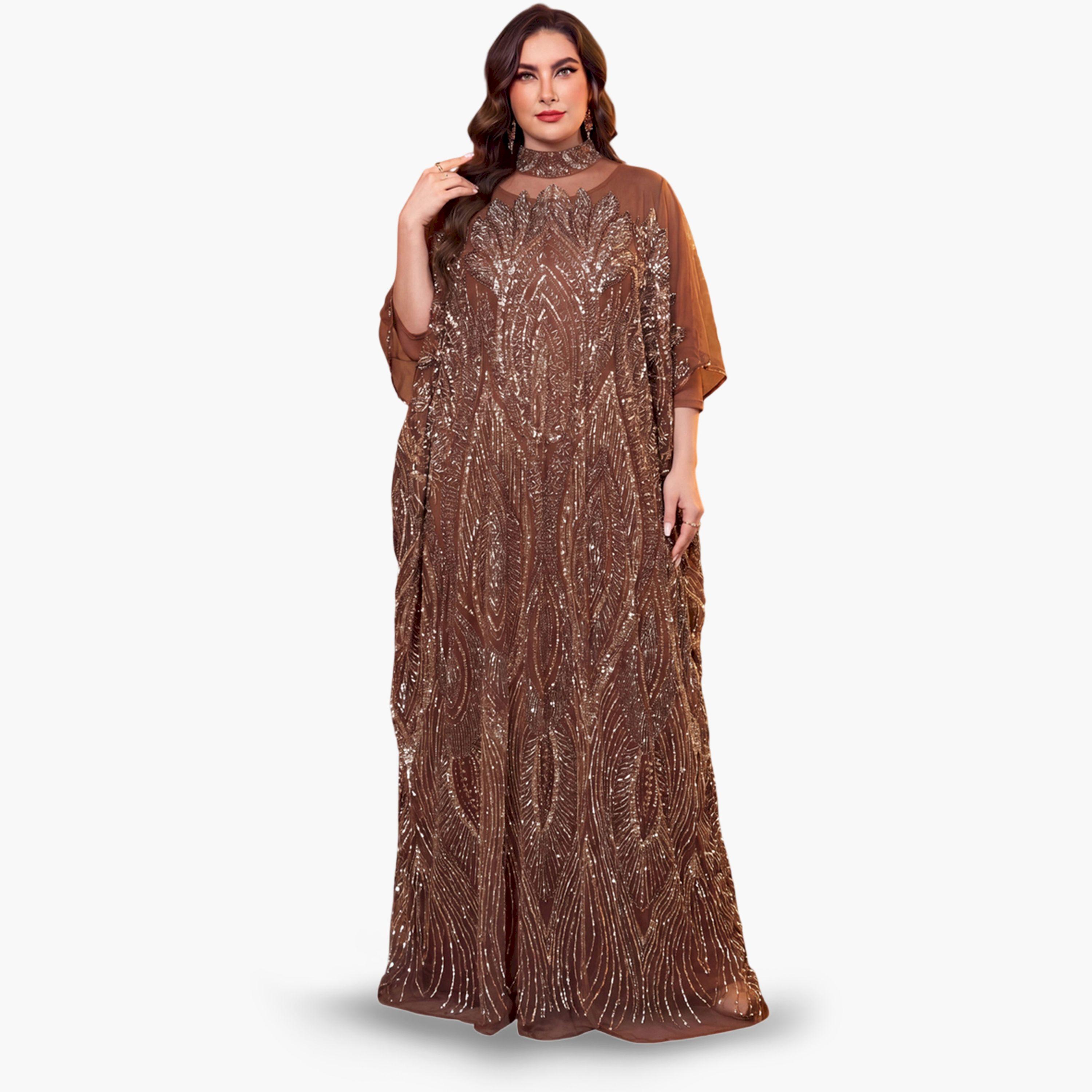 قفطان مزين بالترتر بمقاس كبير-women-clothing-dresses-image-5