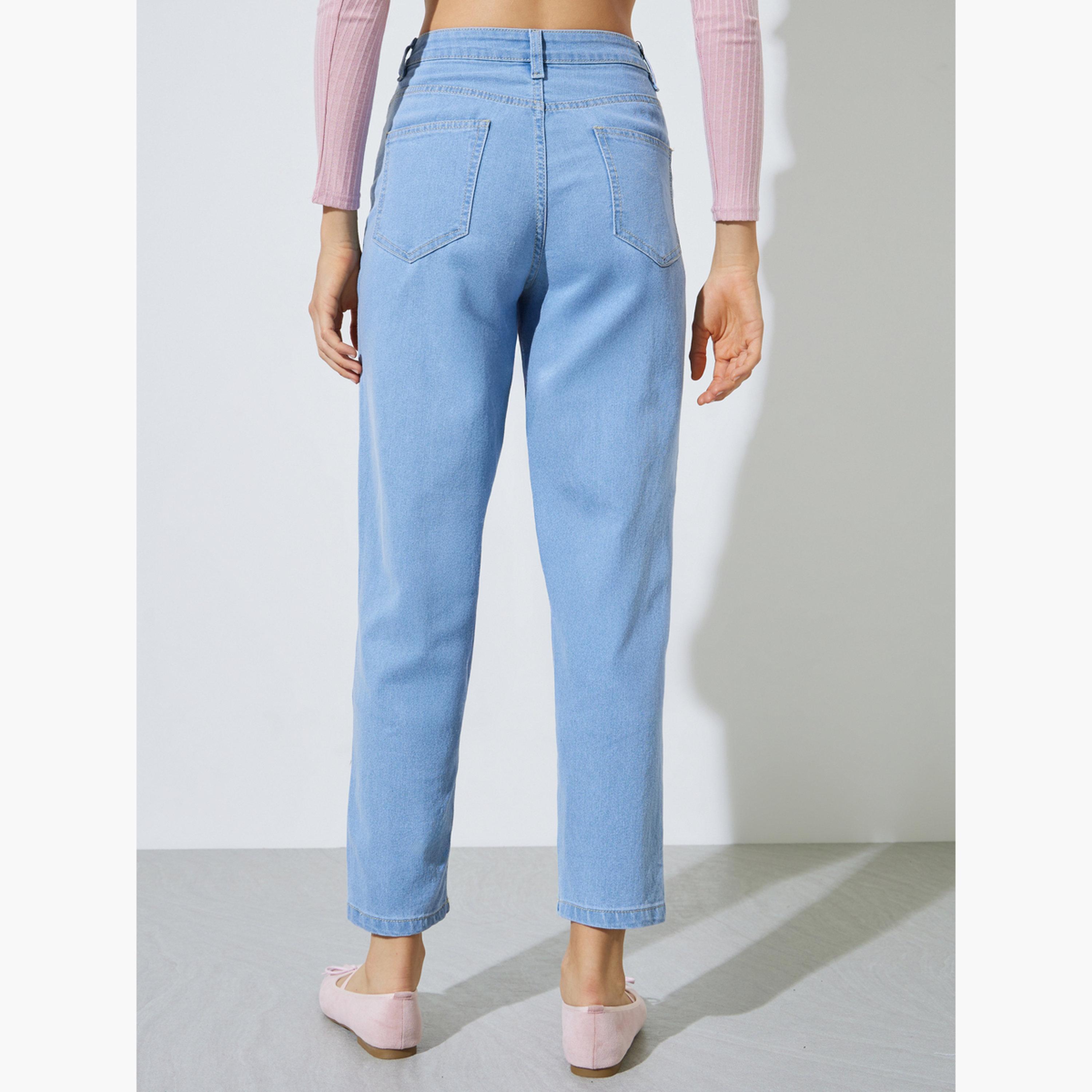 Styli Light Blue Mid Rise Mom Fit Jeans-women-clothing-bottoms-jeans-image-4