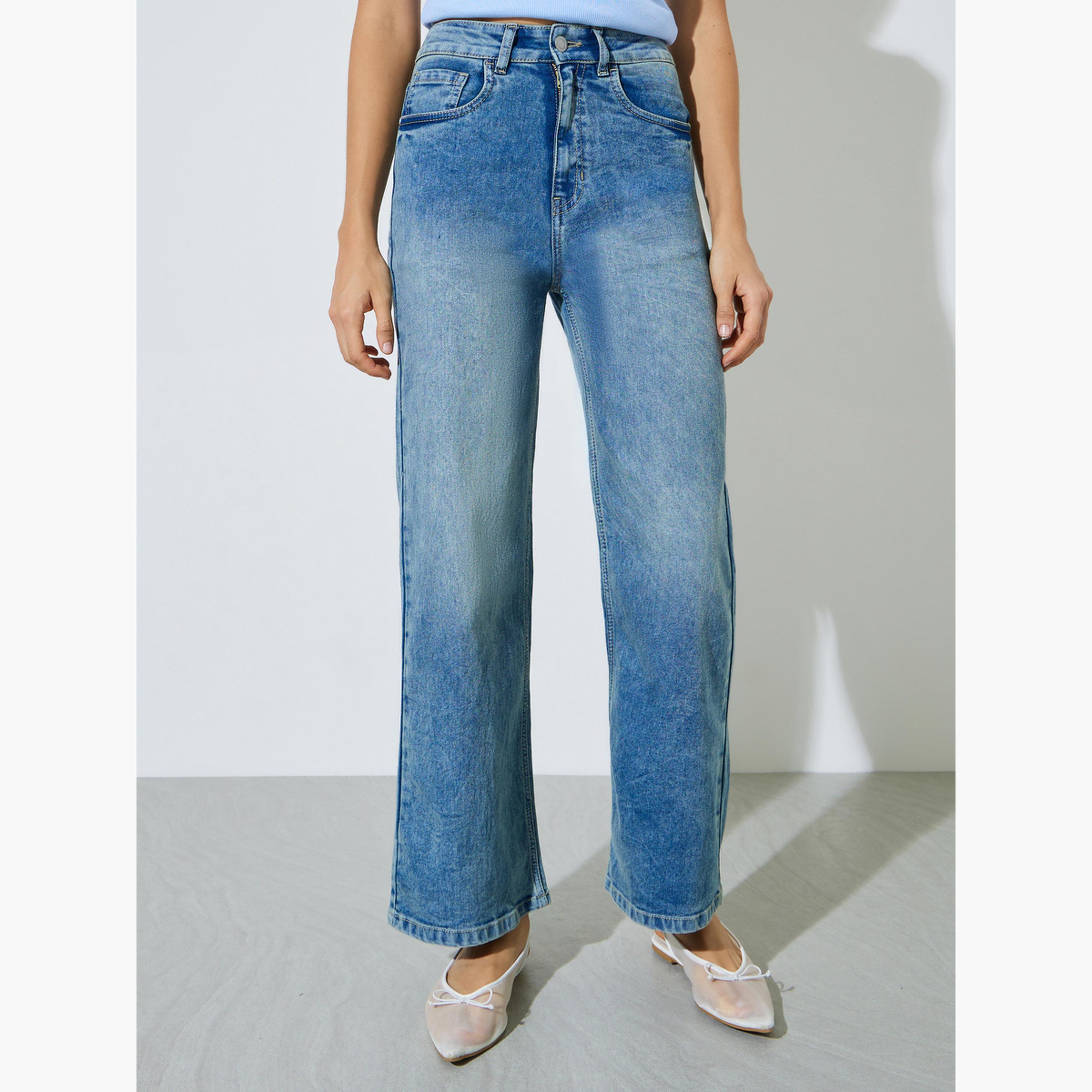 جينز قطن ممدد للغاية بأرجل واسعة-women-clothing-bottoms-jeans-image-1