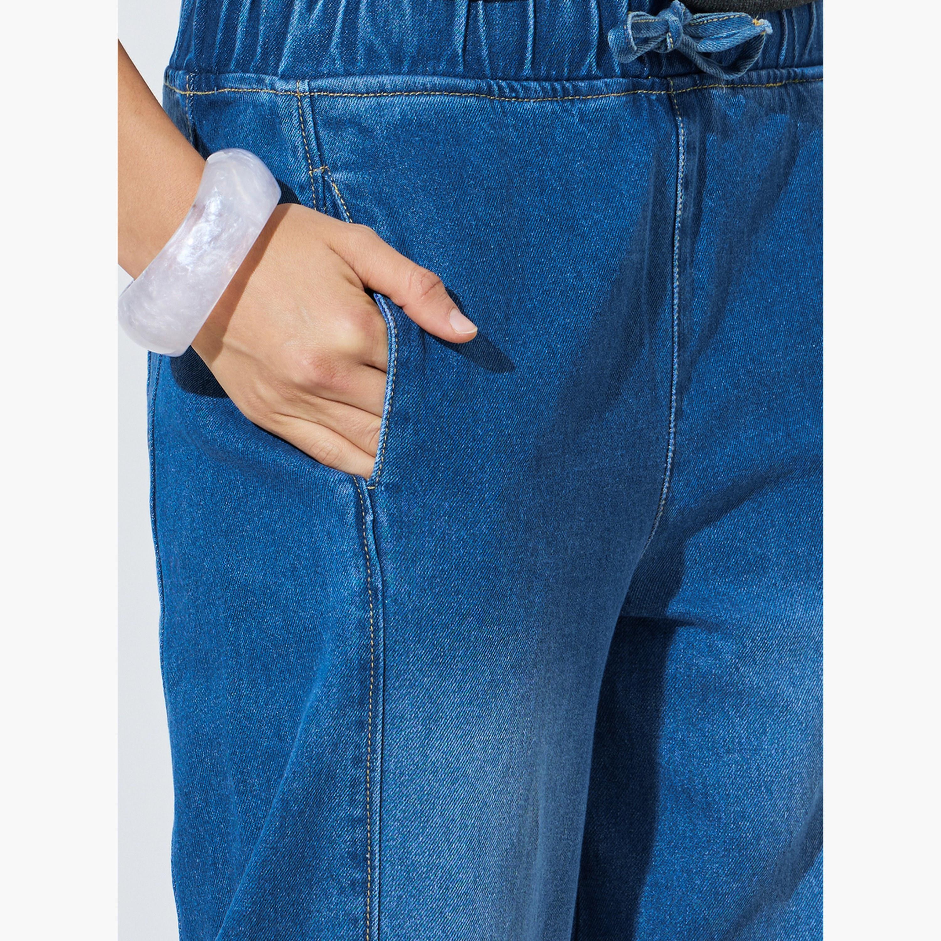 ستايلي - بنطال جينز أزرق متوسط ​​بقصة واسعة-women-clothing-bottoms-jeans-image-3