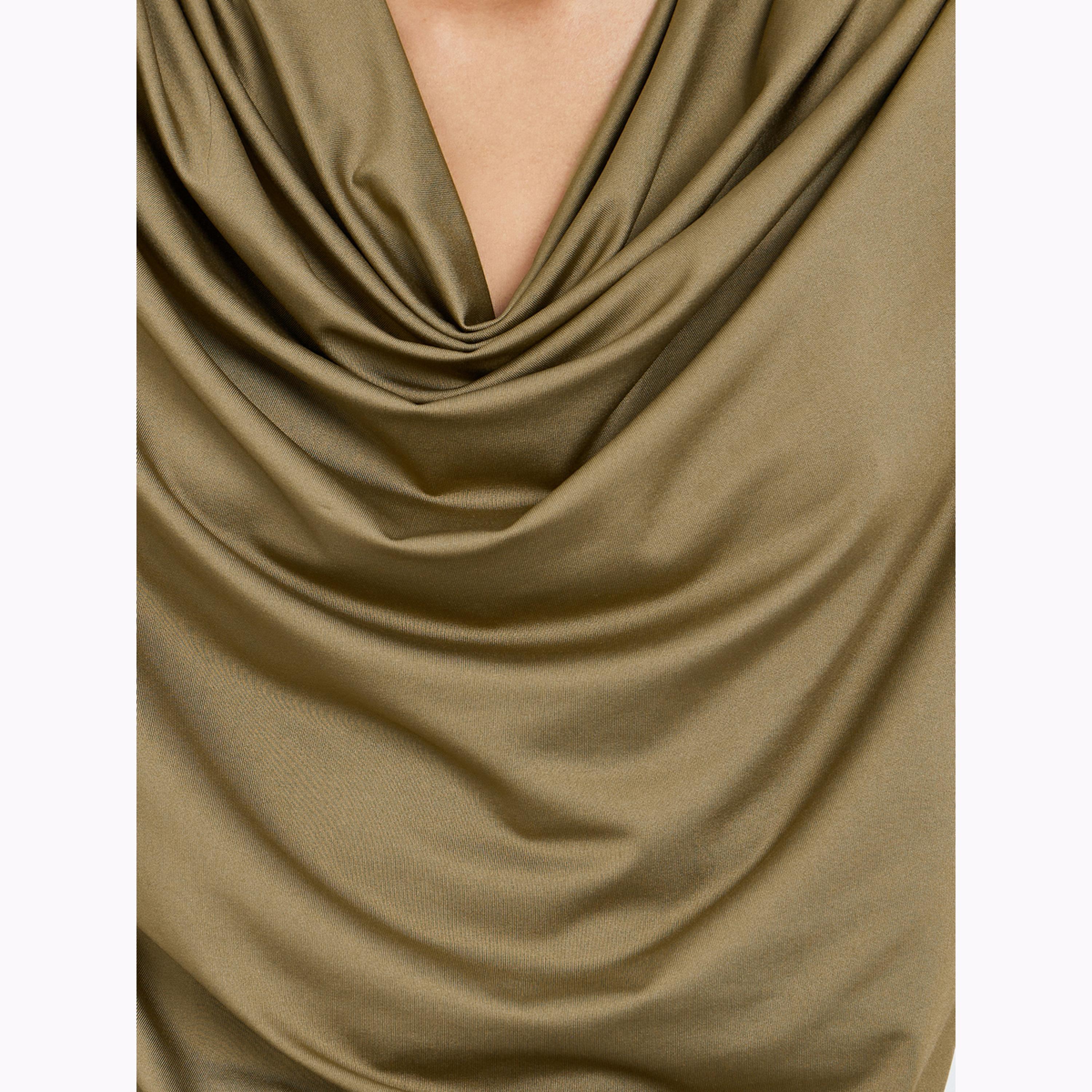 Styli Brown Solid Cowl Neck Knit Top-women-clothing-shirtsandblouses-blouses-image-6
