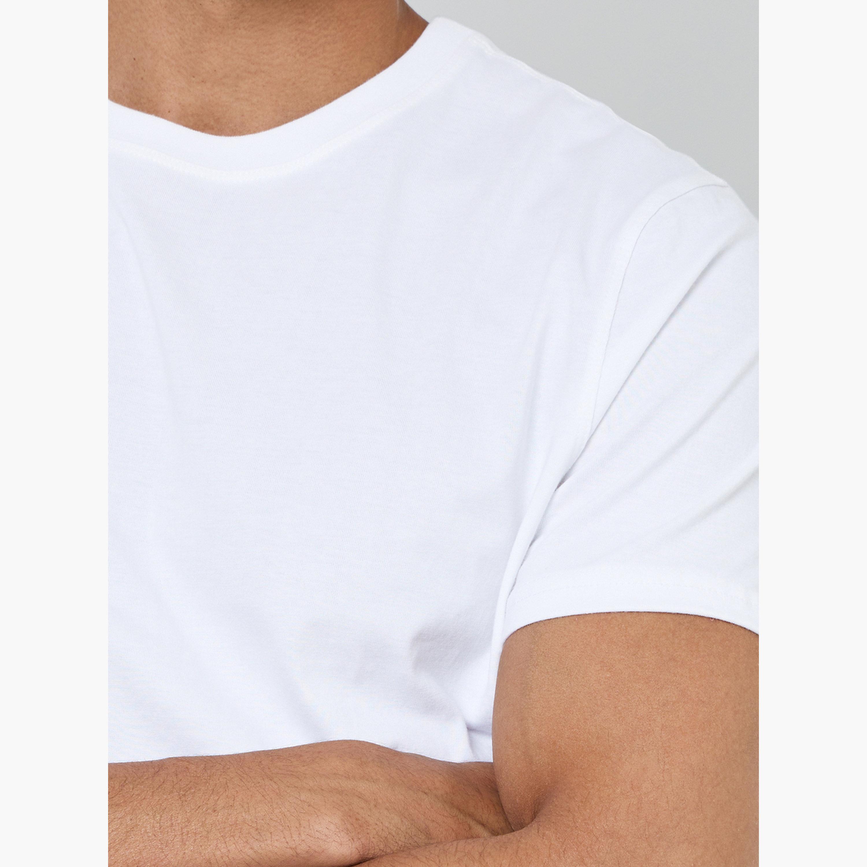 Styli Men Solid Cotton T-Shirt and Striped Pyjama Set-men-clothing-nightwear-sets-image-5