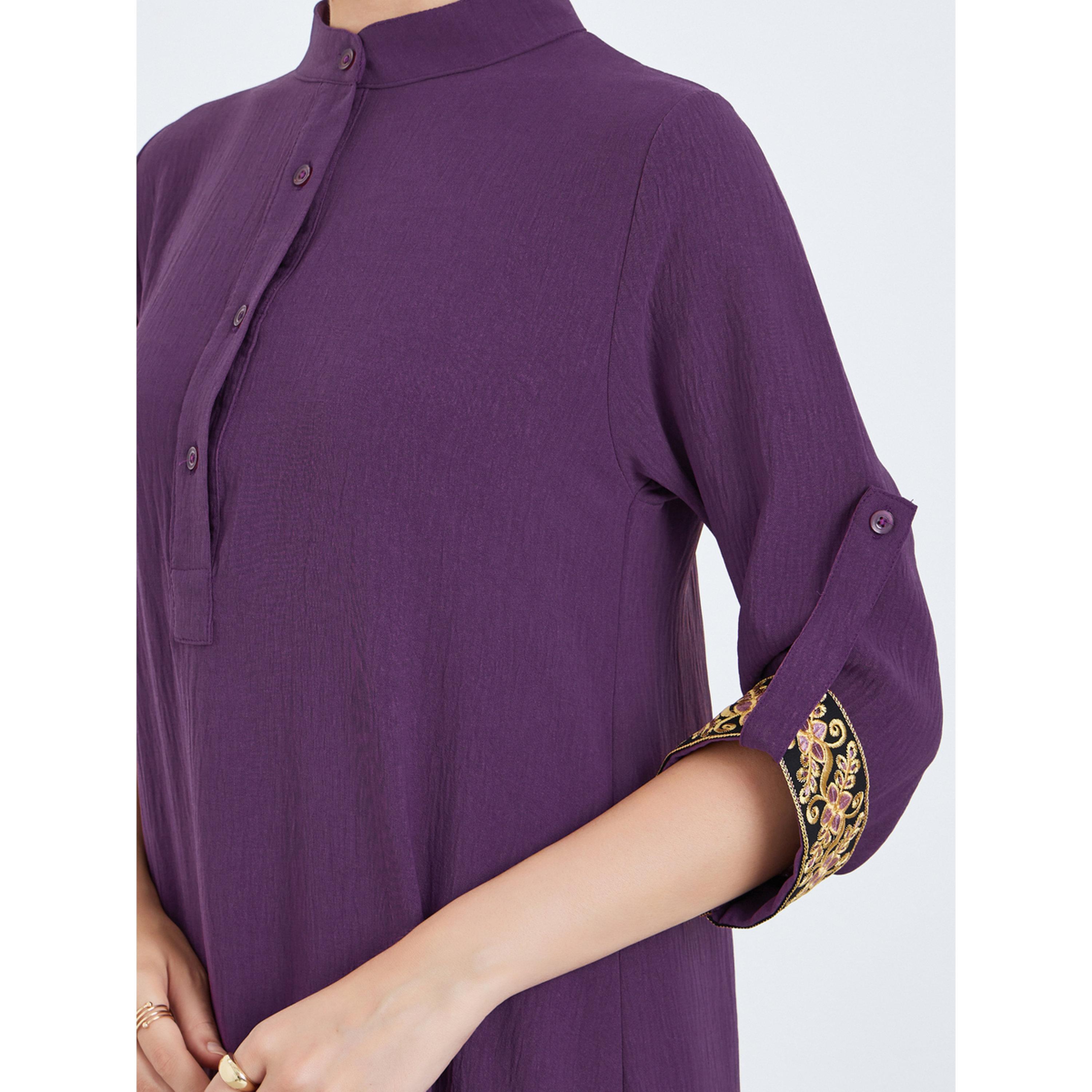 جلابية بياقة قائمة وأكمام بتفاصيل مُطرّزة-women-arabicclothing-jalabiyas-image-5