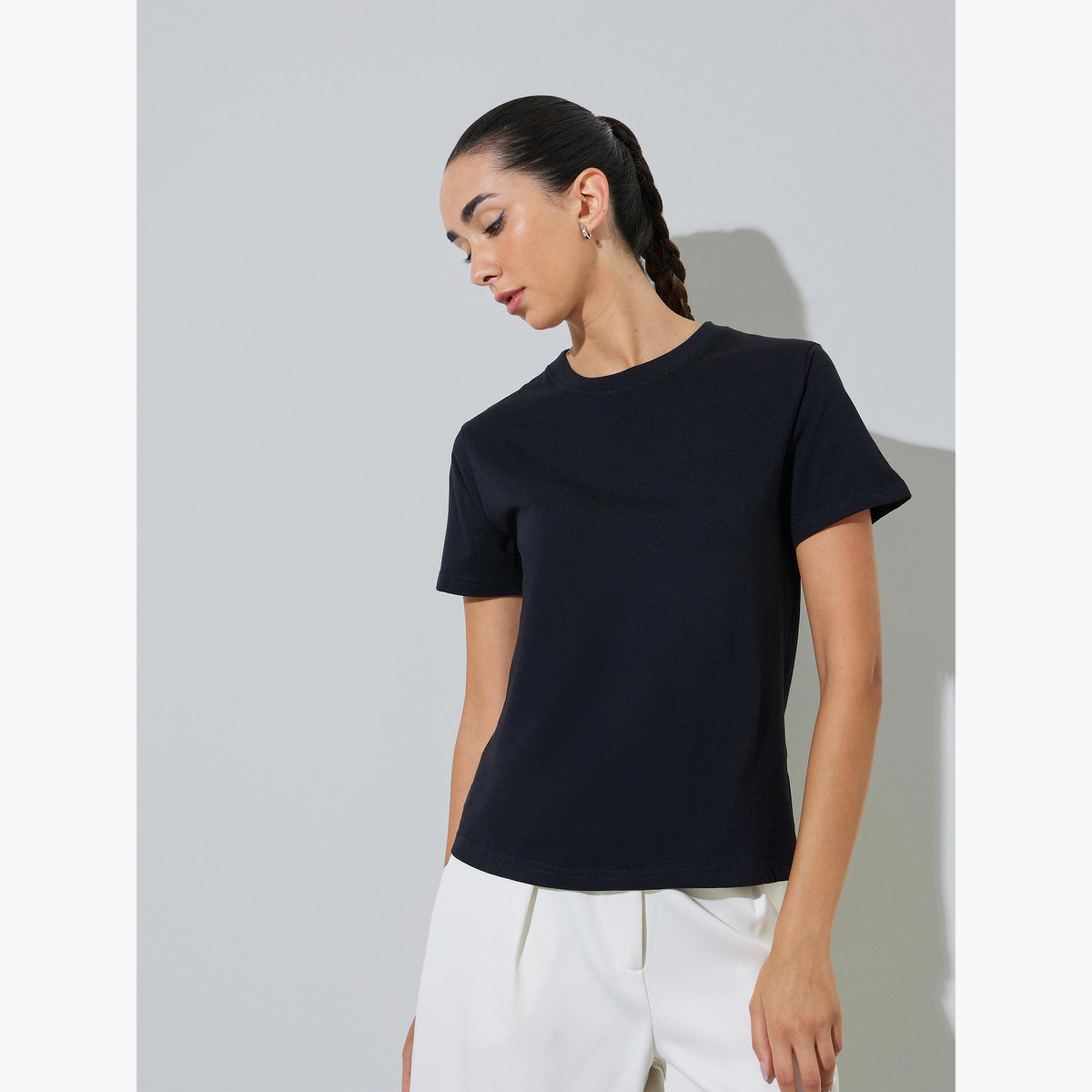 طقم من 2 تيشيرت أساسي بياقة دائرية-women-clothing-tshirts-image-5