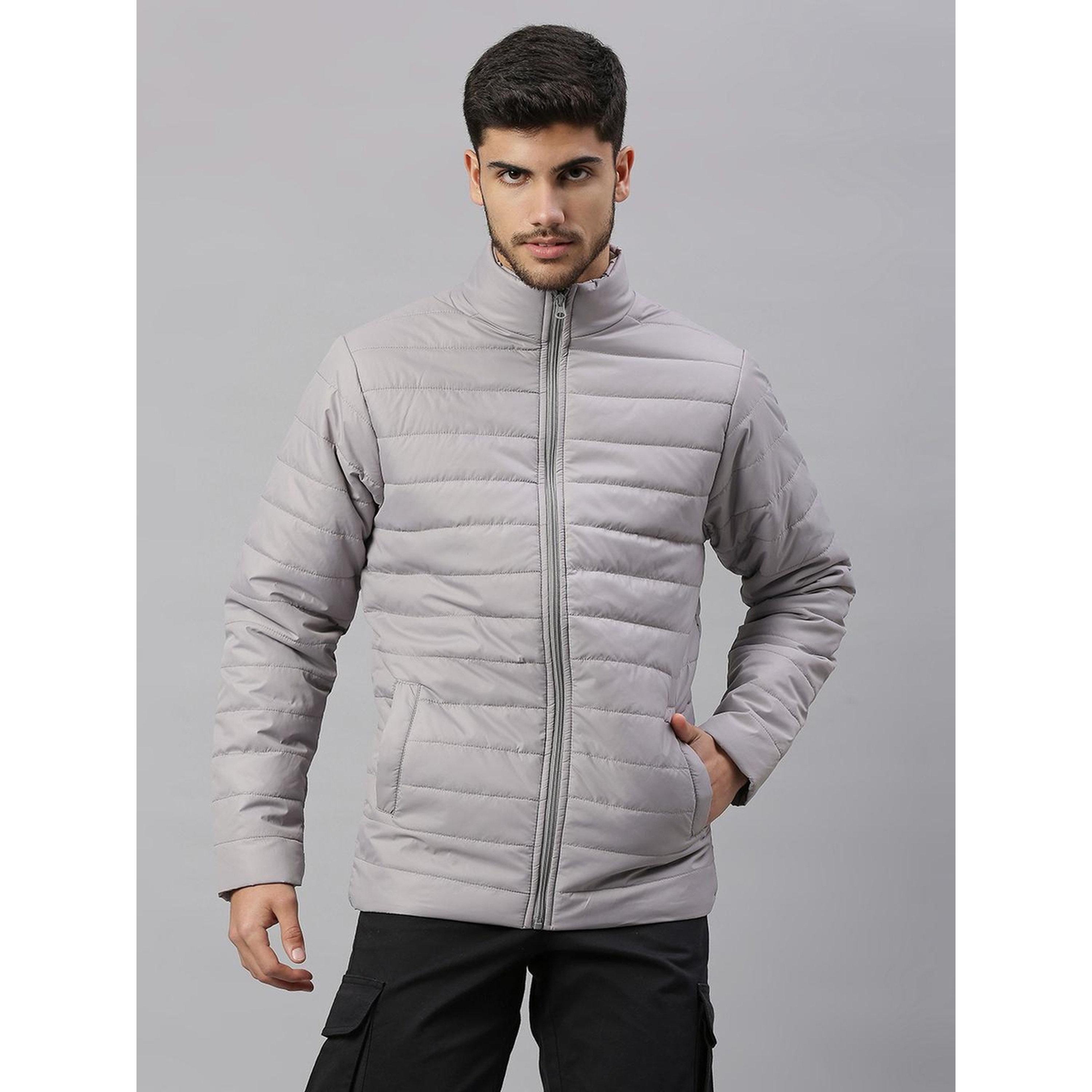 Dennis Lingo X Styli Men Grey Regular Fit Mock Neck Jacket-men-clothing-jacketsandblazers-jackets-image-1