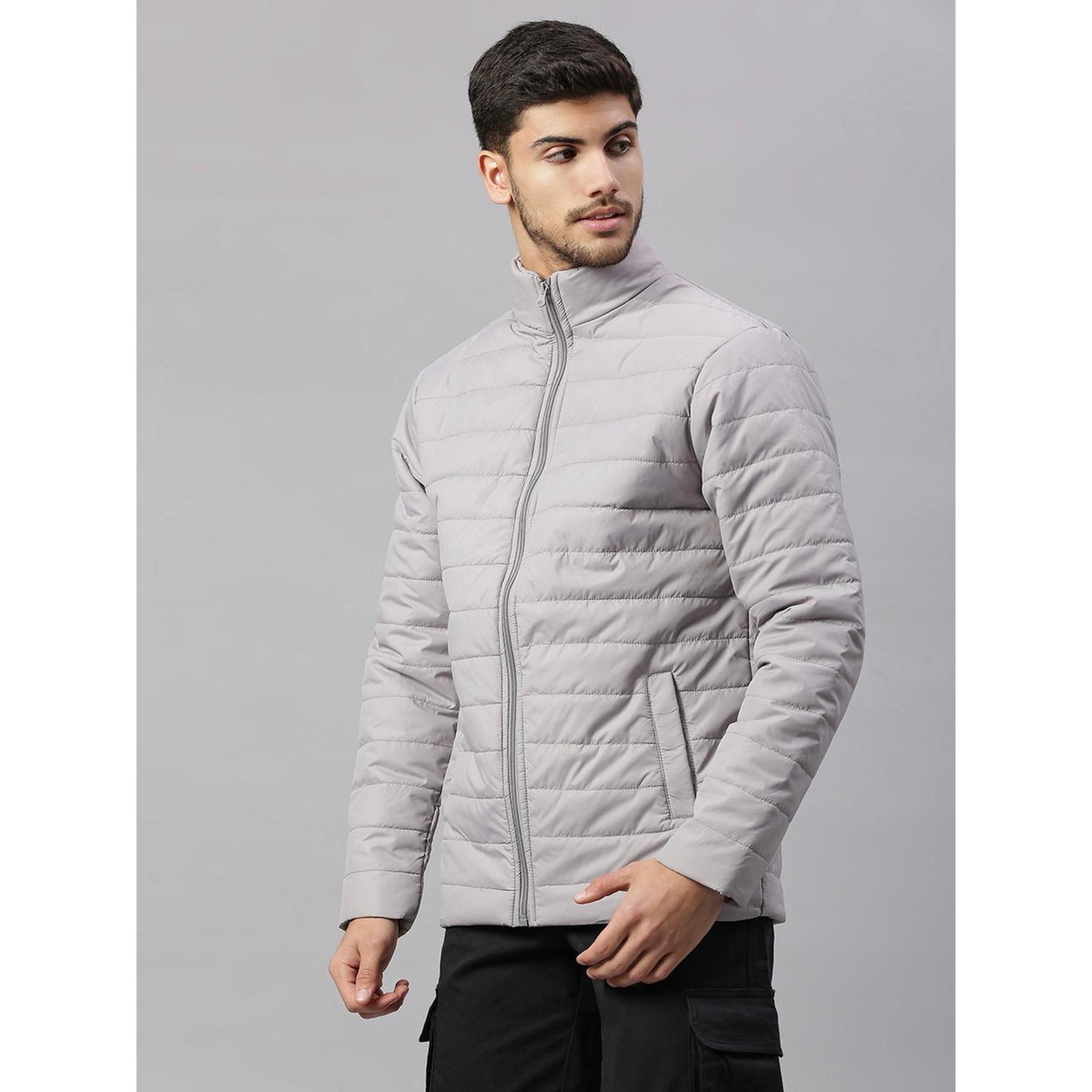 Dennis Lingo X Styli Men Grey Regular Fit Mock Neck Jacket-men-clothing-jacketsandblazers-jackets-image-2