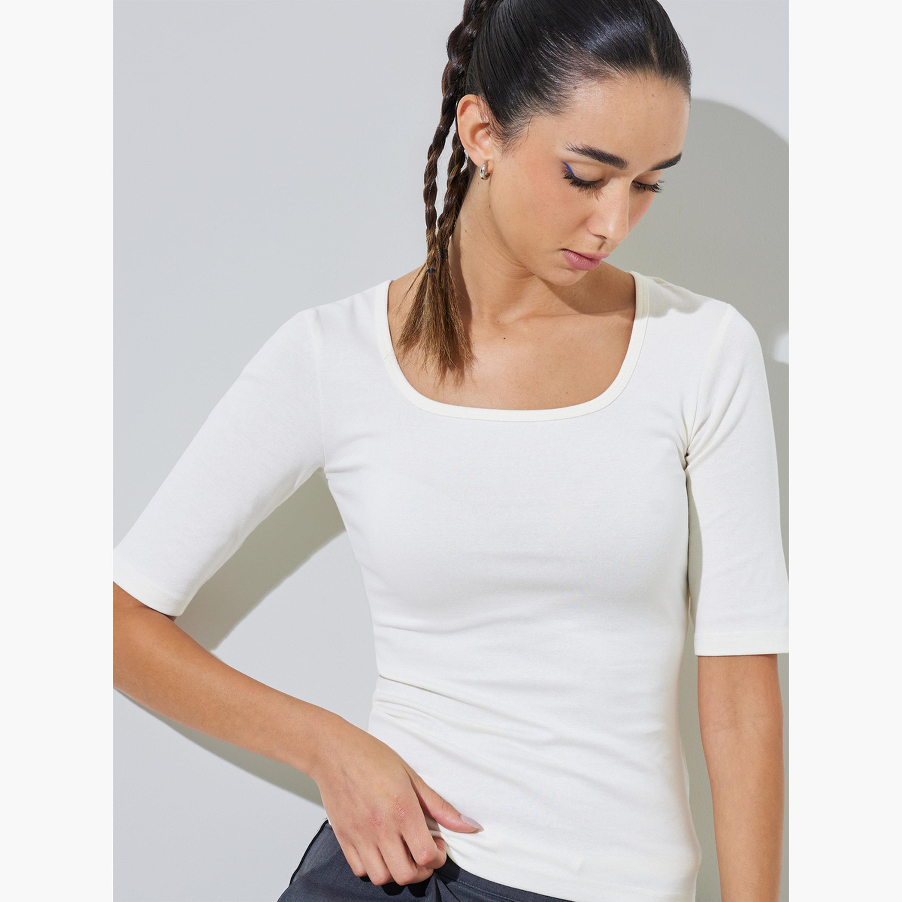 تيشيرت ضيق وسميك بياقة مربعة-women-clothing-tshirts-image-3