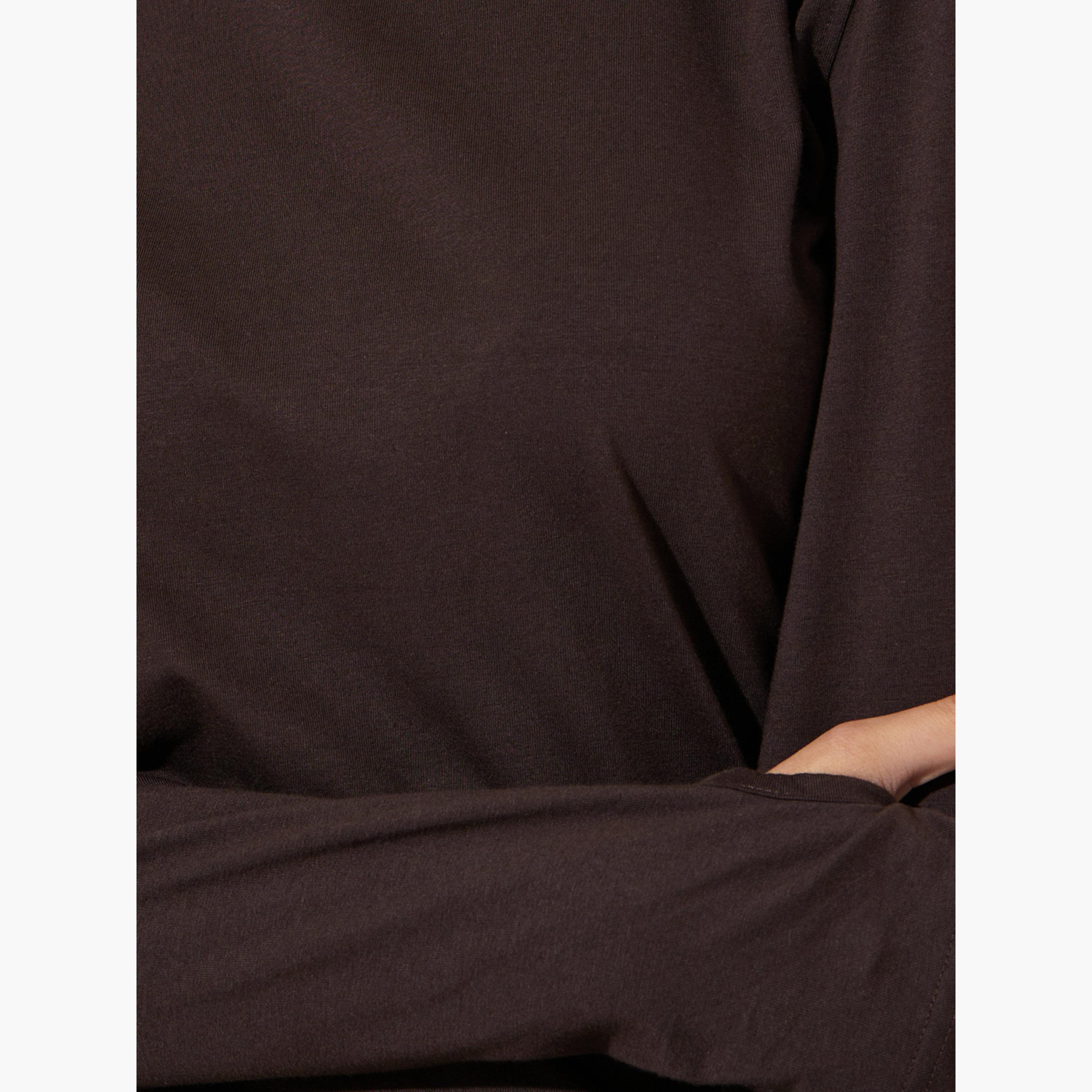 تيشيرت قطن ليكرا بأكمام بفتحة إبهام-women-clothing-tshirts-image-5