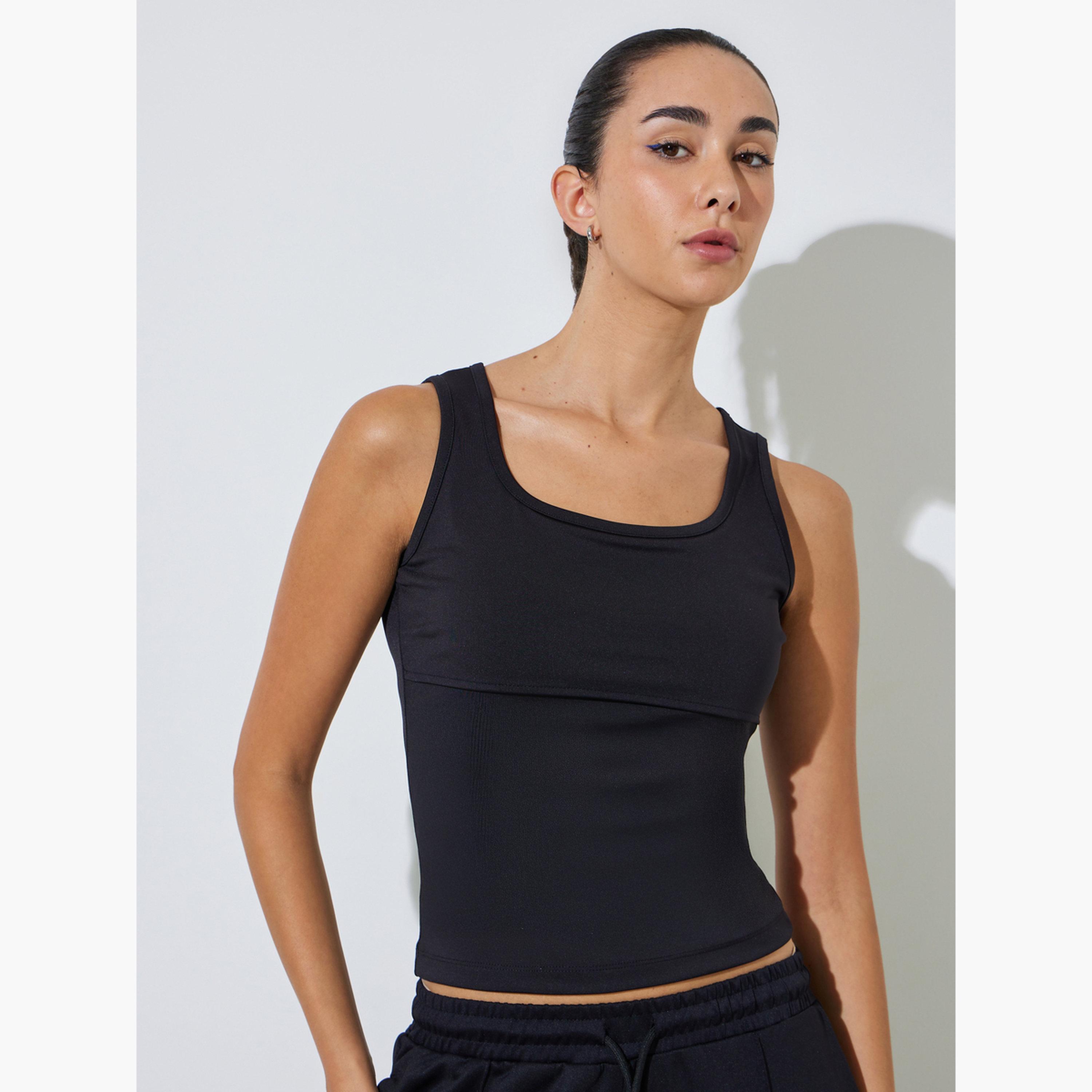 ستايلي - توب أسود ضيق بحمالات عريضة-women-clothing-shirtsandblouses-blouses-image-1