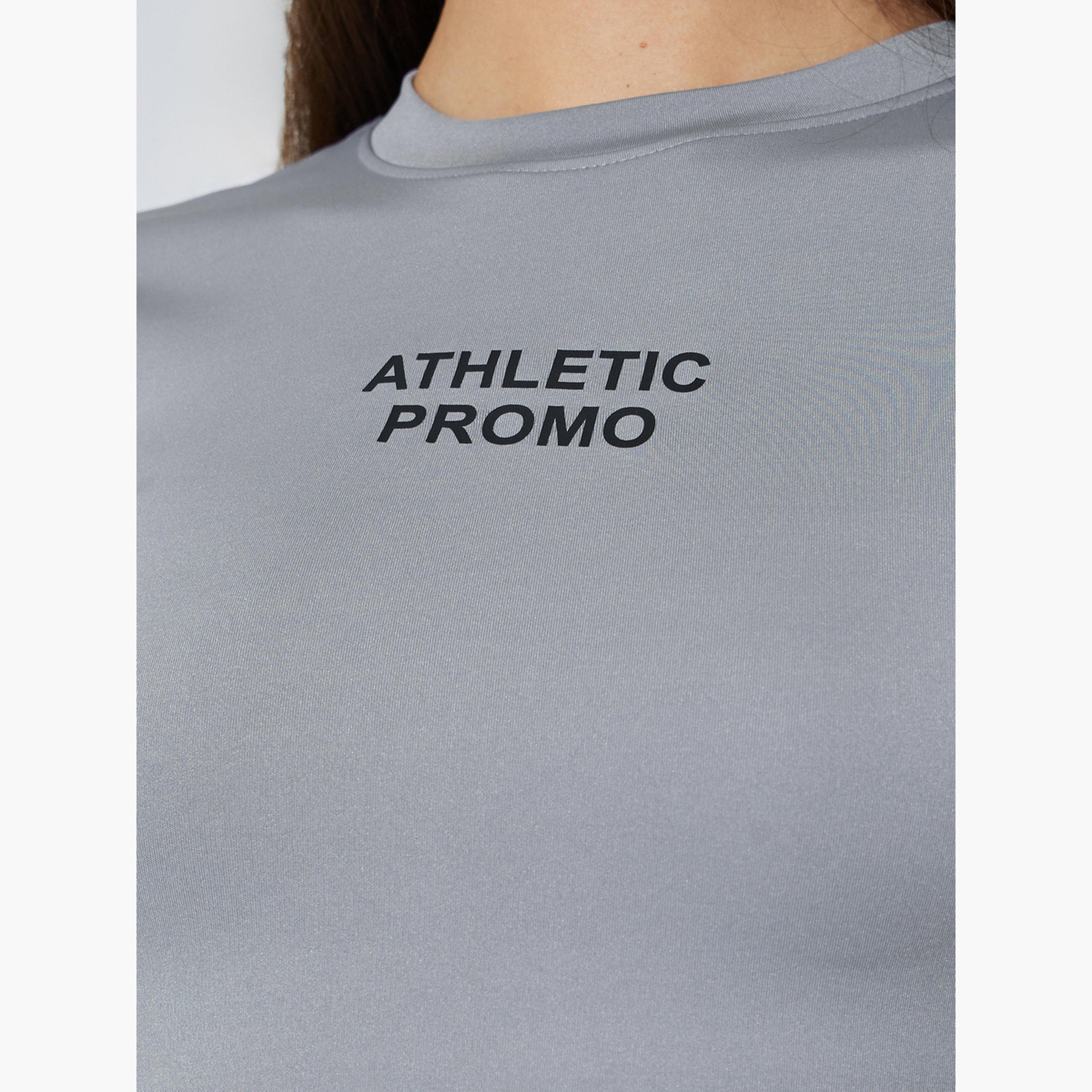 Styli Grey Slogan Print Stretch Fitted T-Shirt-women-clothing-tshirts-image-5