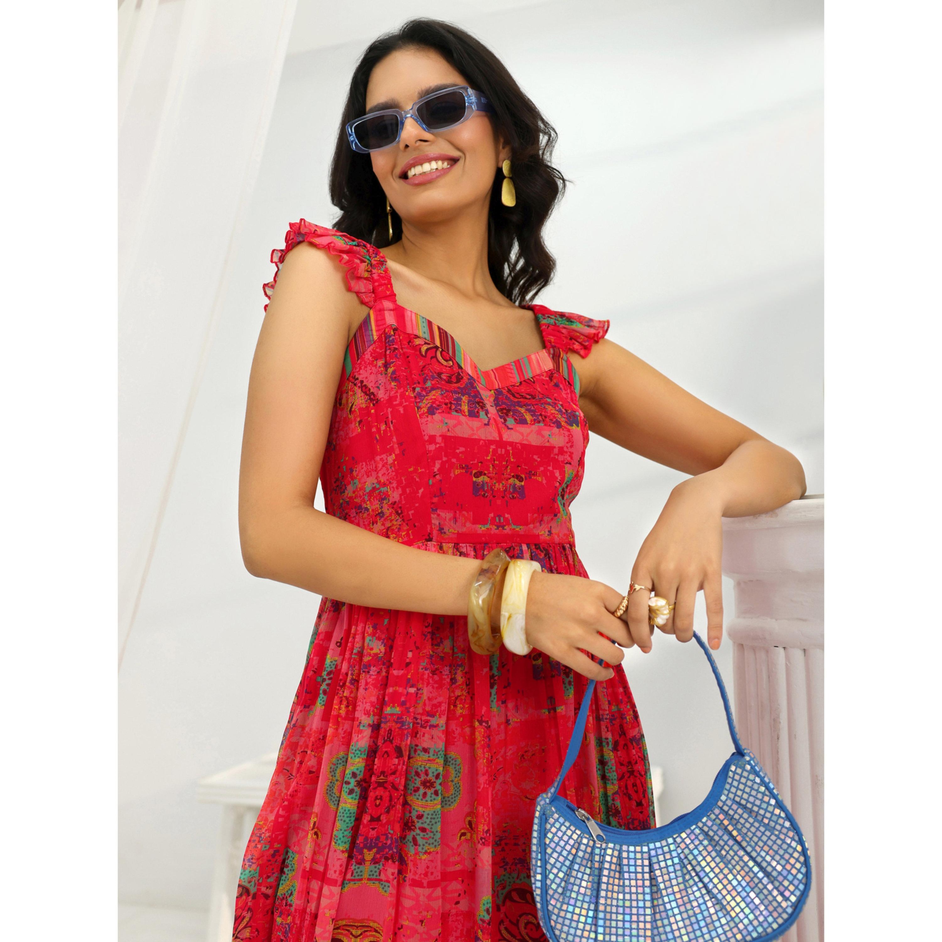 Libas X Styli Coral Chiffon Printed Tiered Midi Dress-women-clothing-dresses-image-5