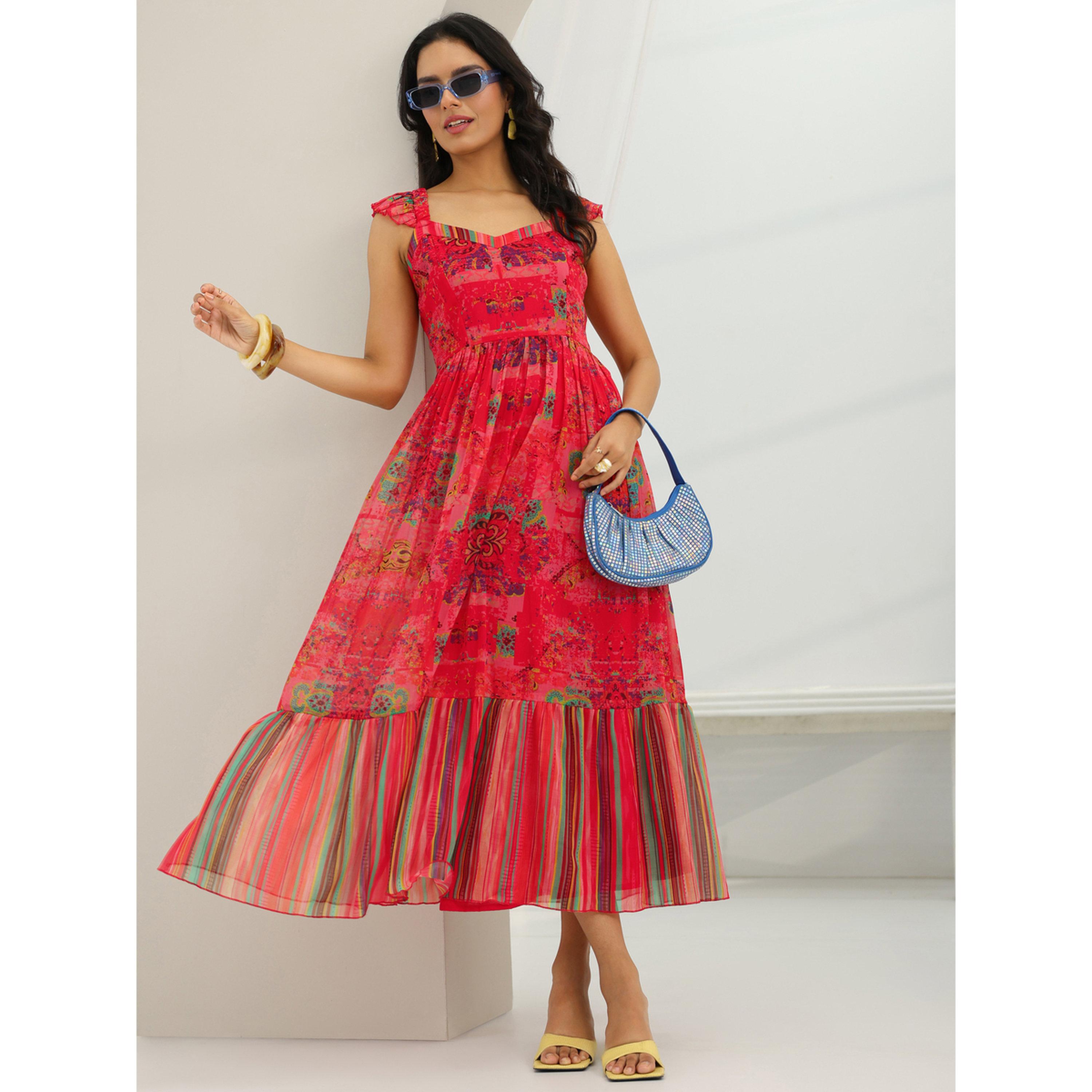 Libas X Styli Coral Chiffon Printed Tiered Midi Dress-women-clothing-dresses-image-6