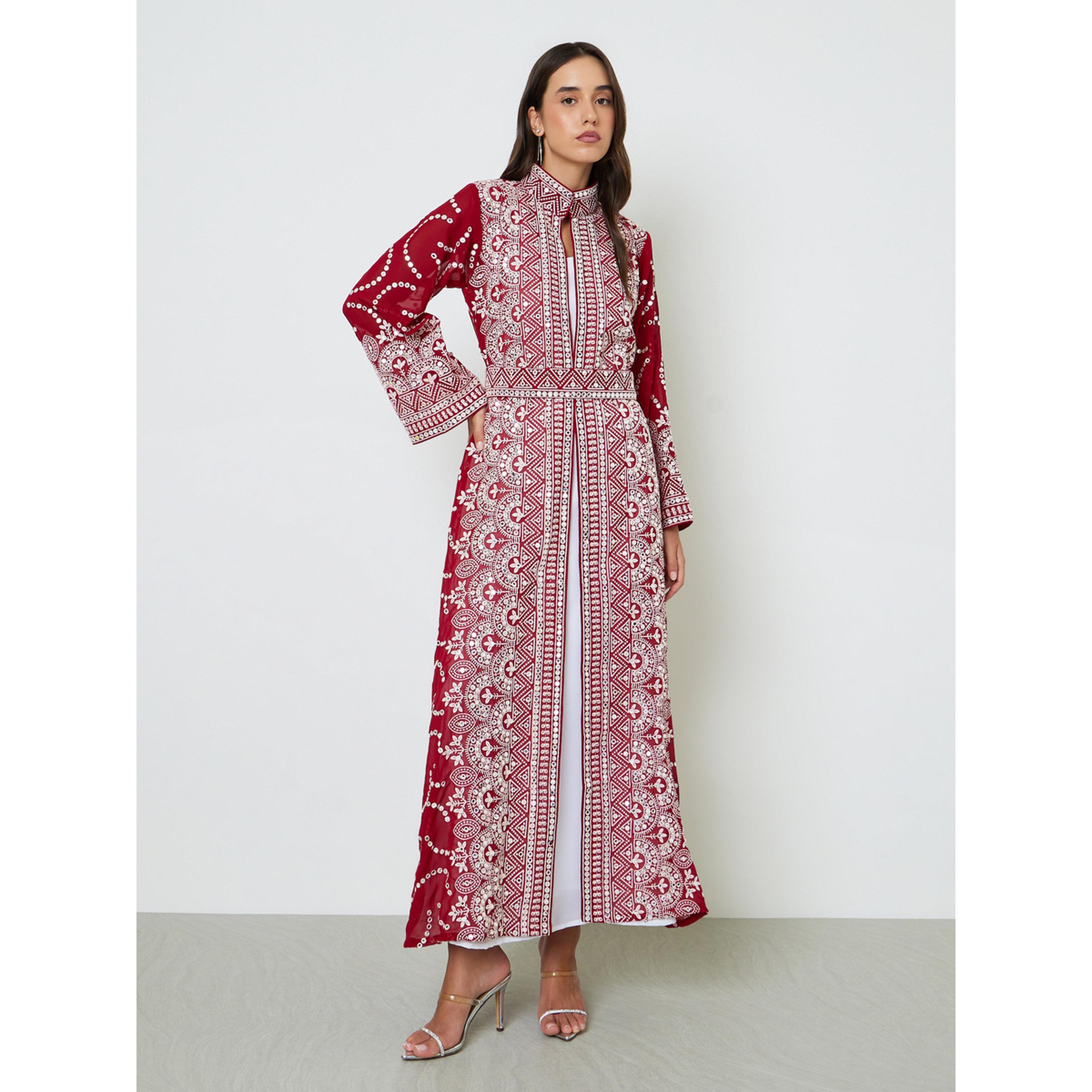 Maxim Creation X Styli Embroidered Jalabiya with Inner Dress and Belt-women-arabicclothing-jalabiyas-image-1