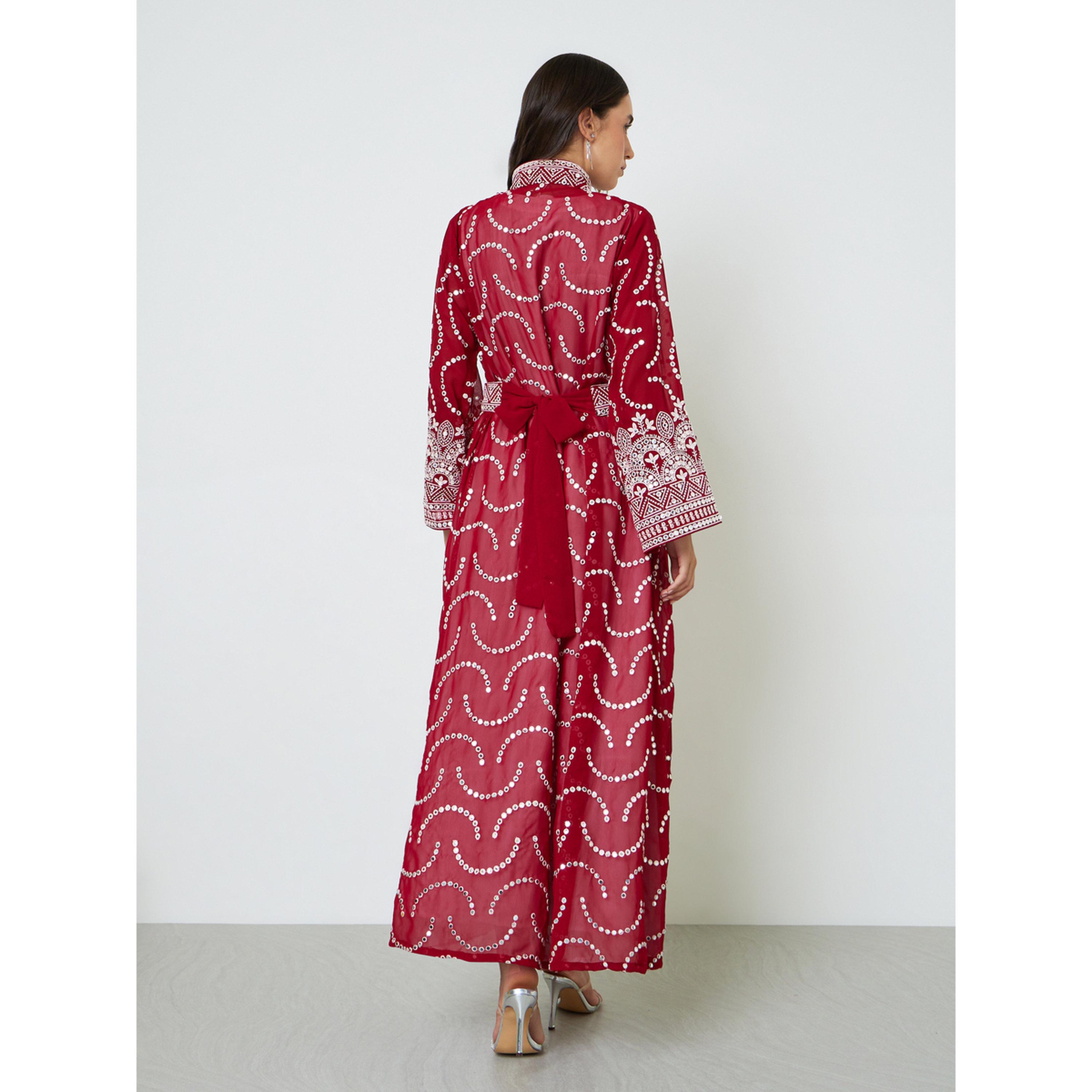 Maxim Creation X Styli Embroidered Jalabiya with Inner Dress and Belt-women-arabicclothing-jalabiyas-image-5