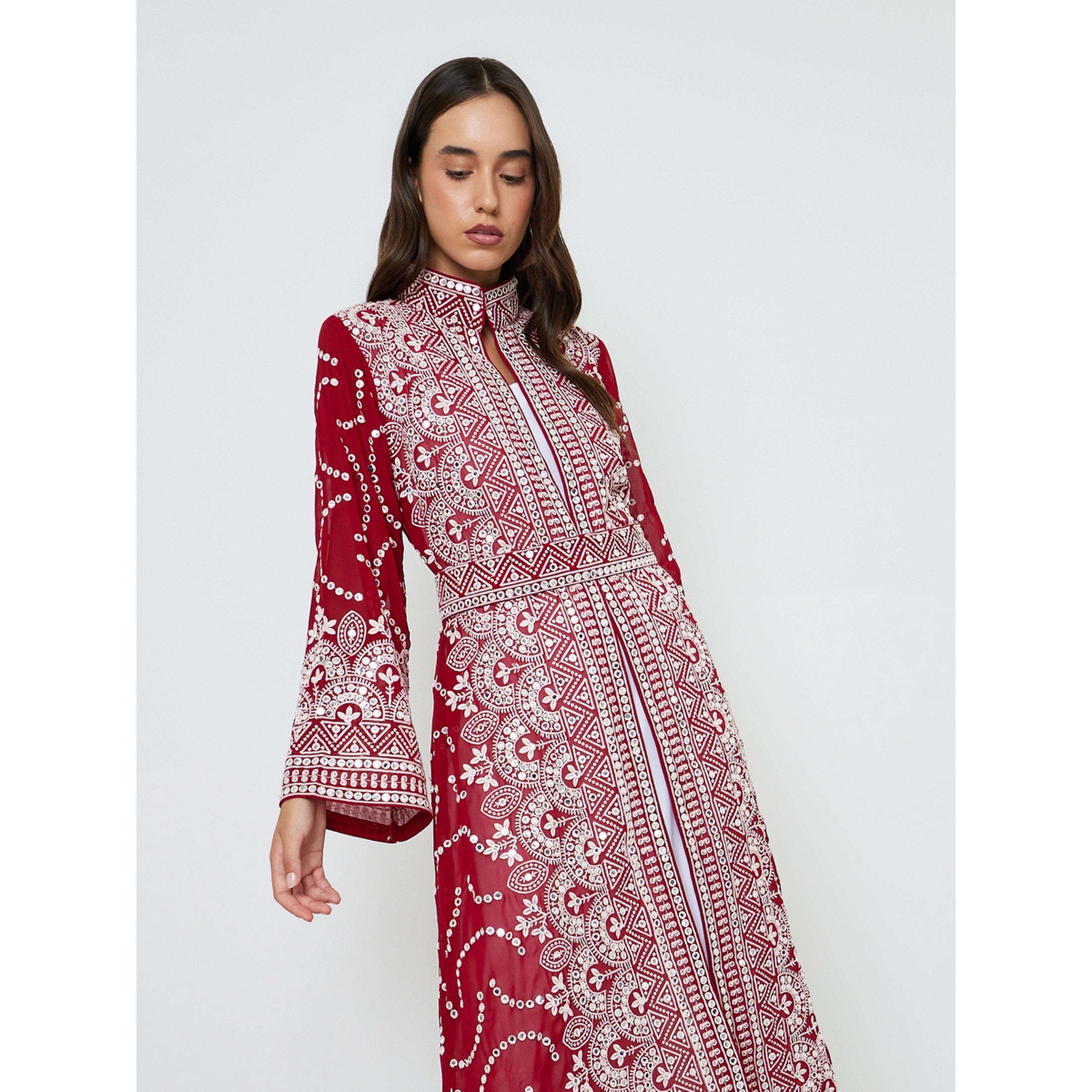 Maxim Creation X Styli Embroidered Jalabiya with Inner Dress and Belt-women-arabicclothing-jalabiyas-image-6