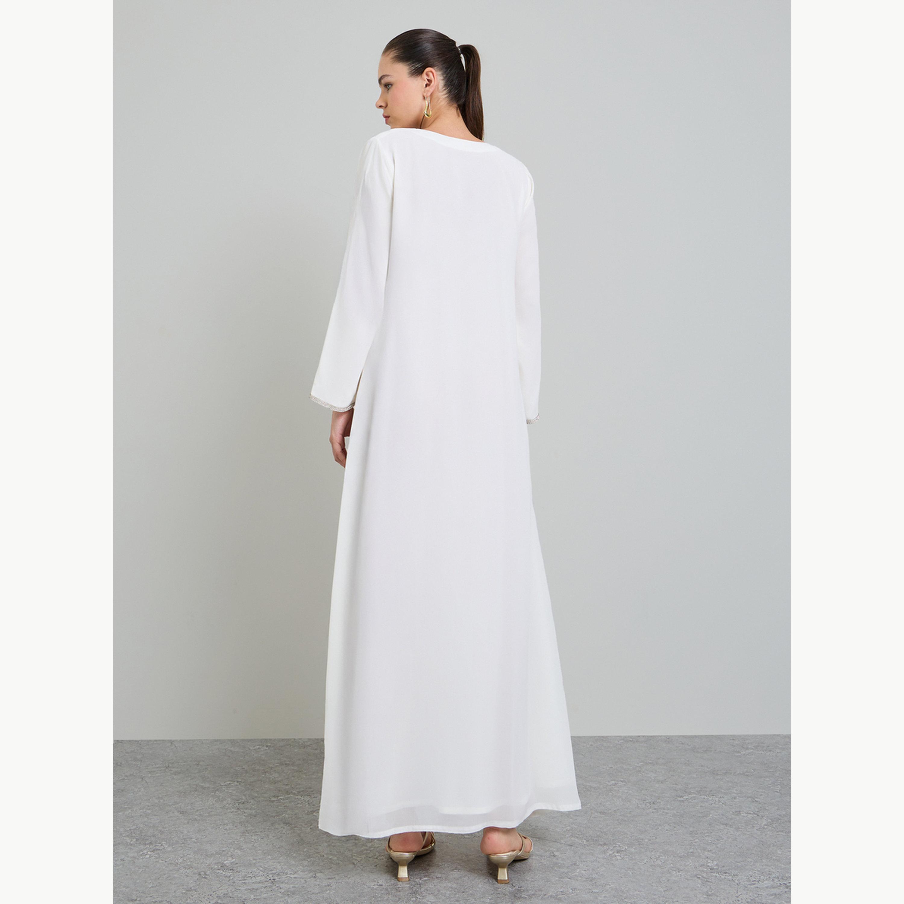 Maxim Creation X Styli Off White Embellished Jalabiya-women-arabicclothing-jalabiyas-image-3