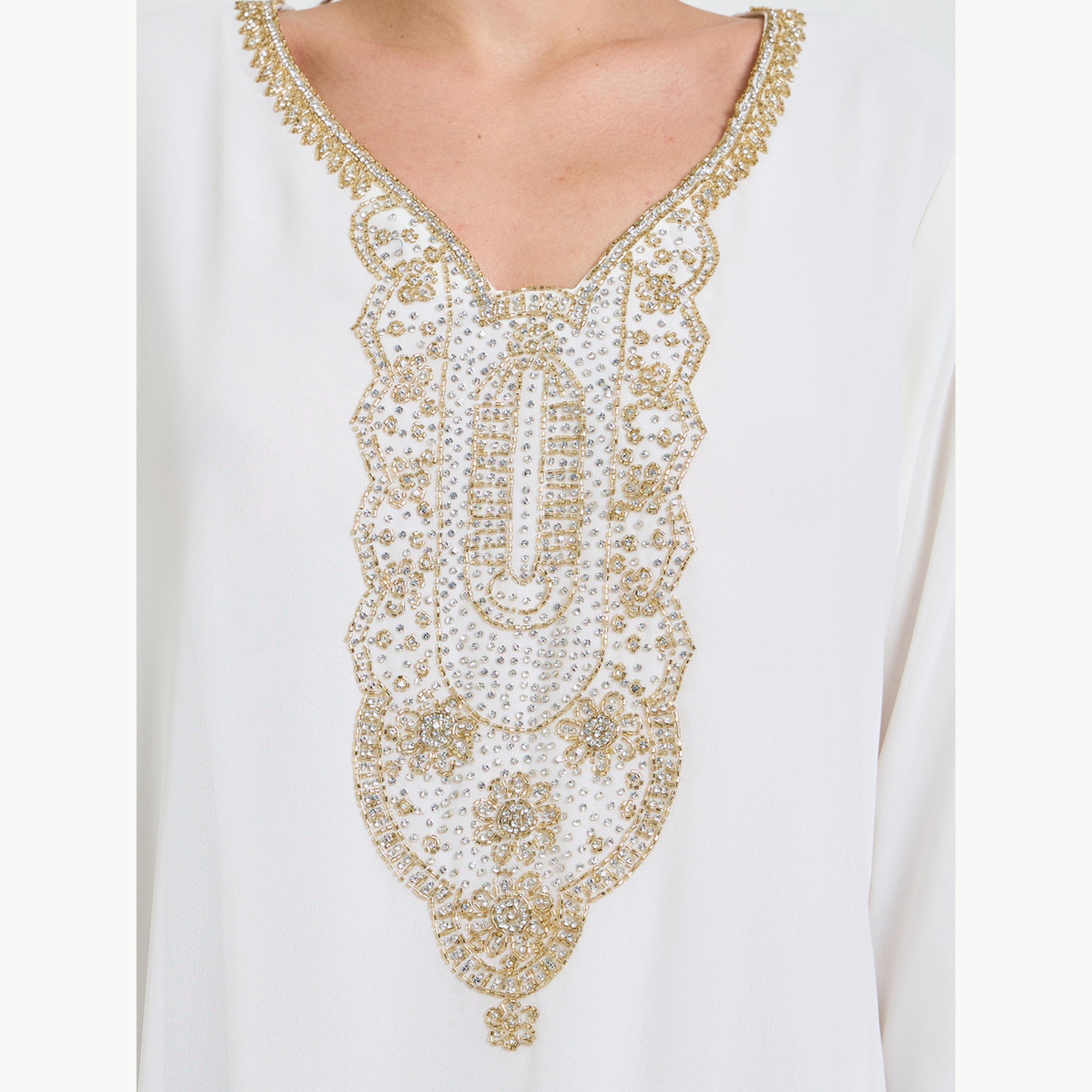 Maxim Creation X Styli Off White Embellished Jalabiya-women-arabicclothing-jalabiyas-image-4
