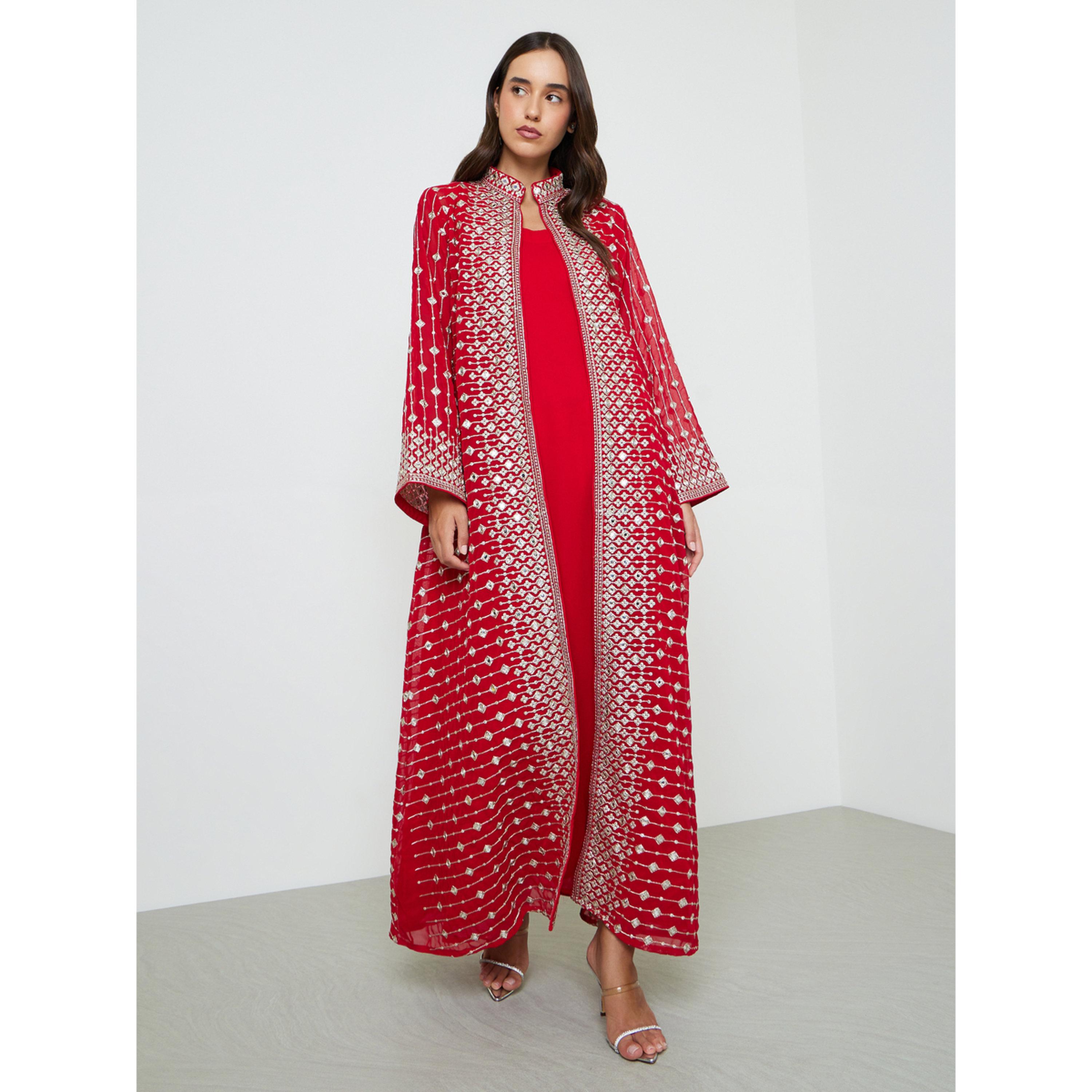 جلابية مطرزة مع فستان داخلي وحزام-women-arabicclothing-jalabiyas-image-3
