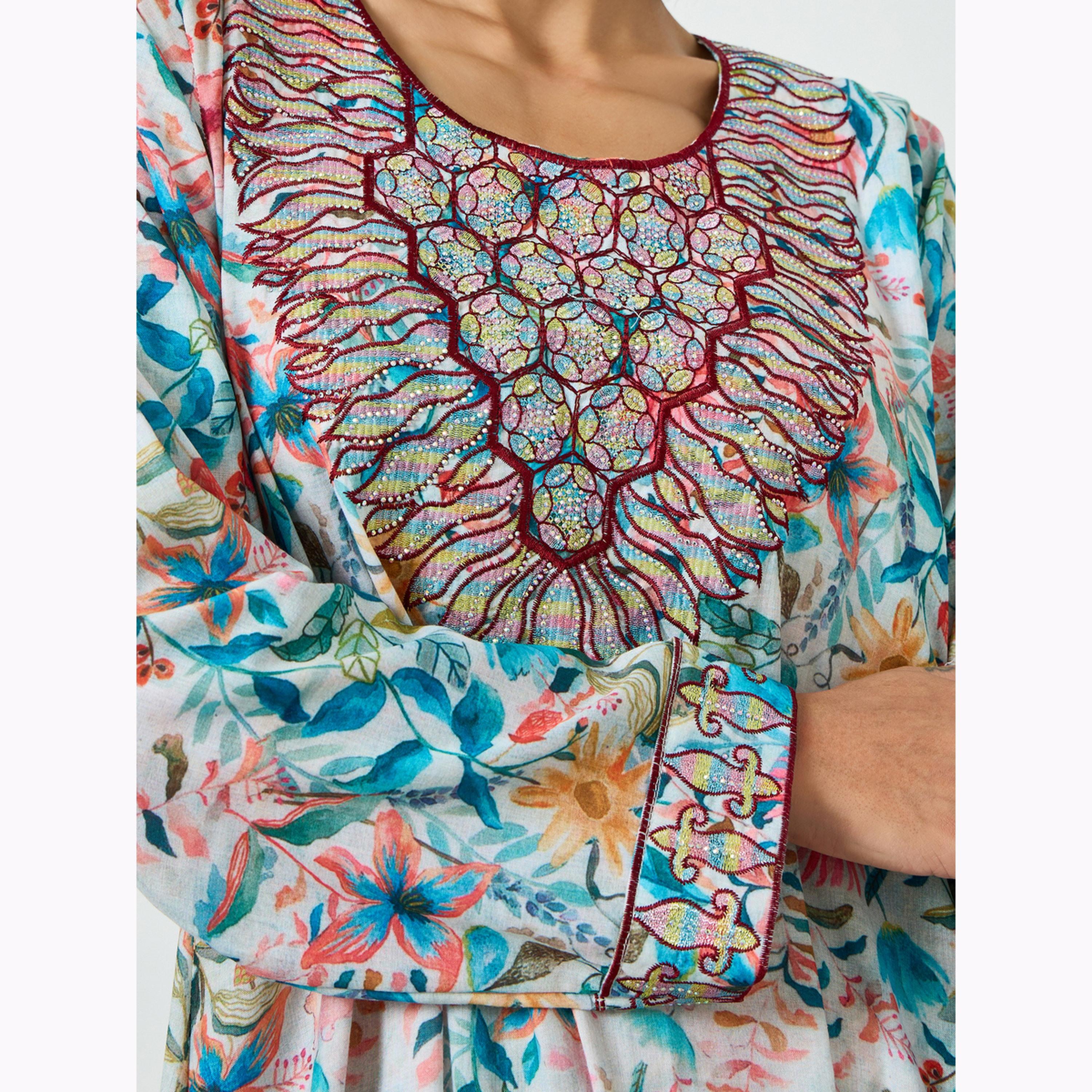 جلابية بطبعة كاملة وشغل خيوط متعددة-women-arabicclothing-jalabiyas-image-5