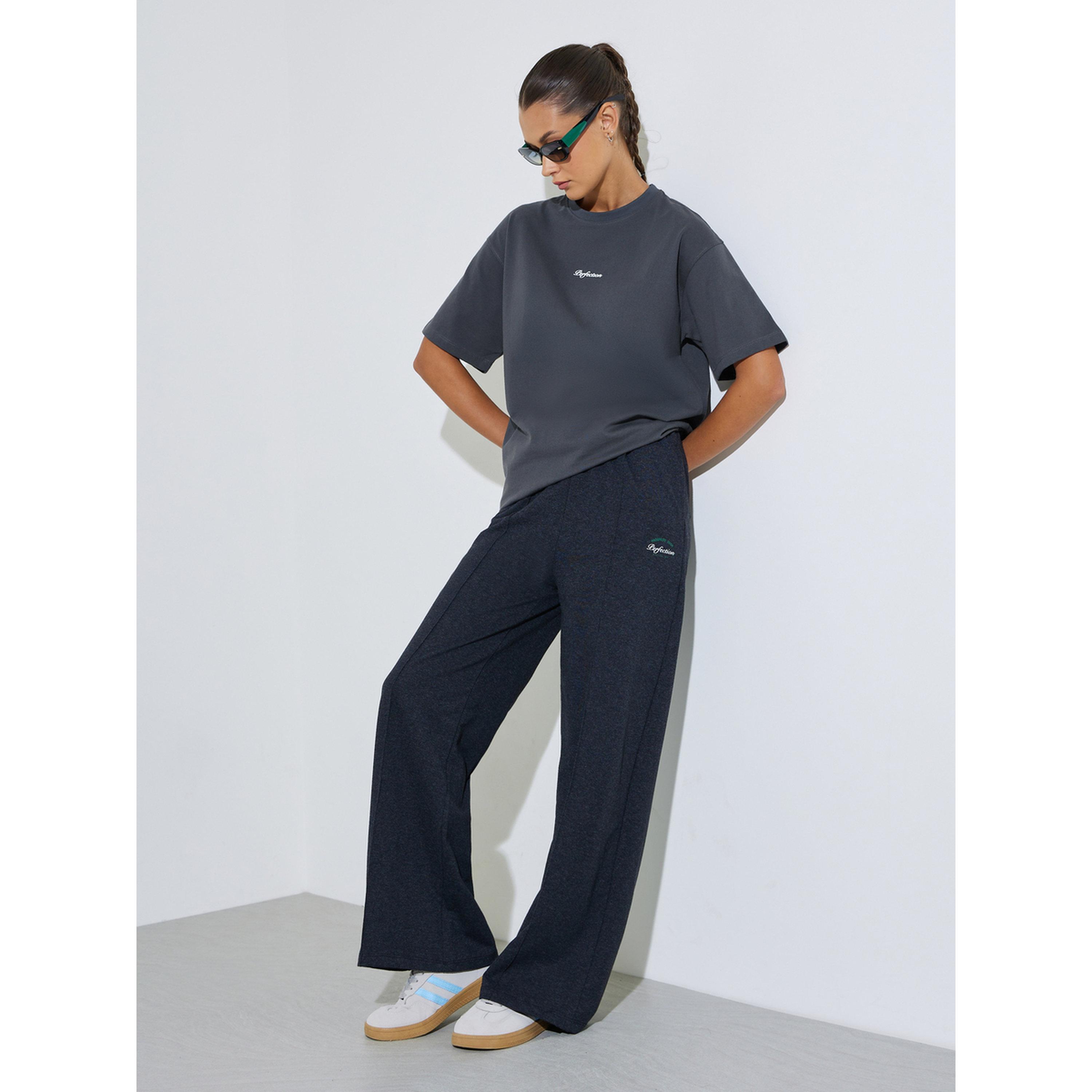 Styli Grey Front and Back Print Short Sleeves T-Shirt-women-clothing-tshirts-image-2