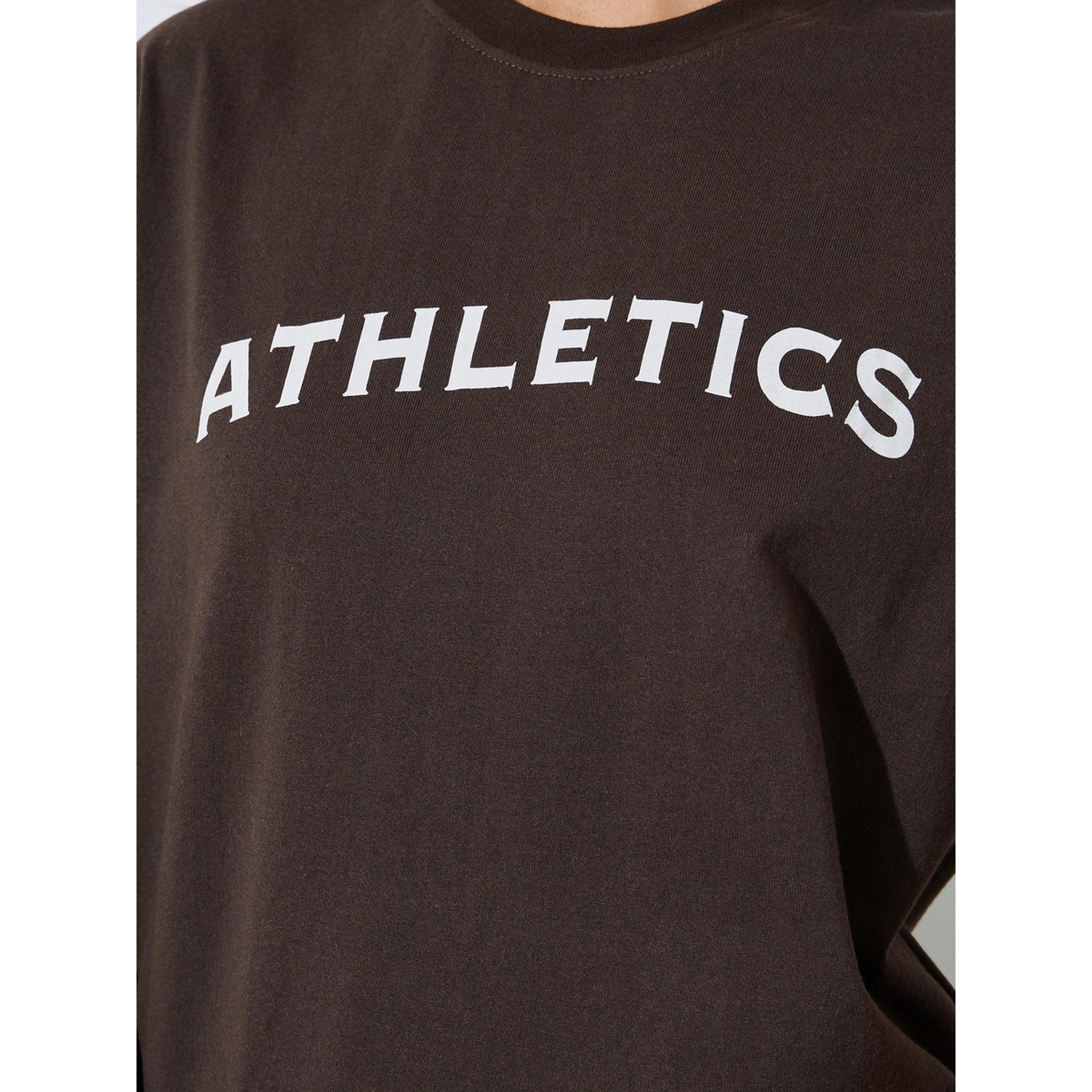 Styli Brown Slogan Print Oversized T-Shirt-women-clothing-tshirts-image-6