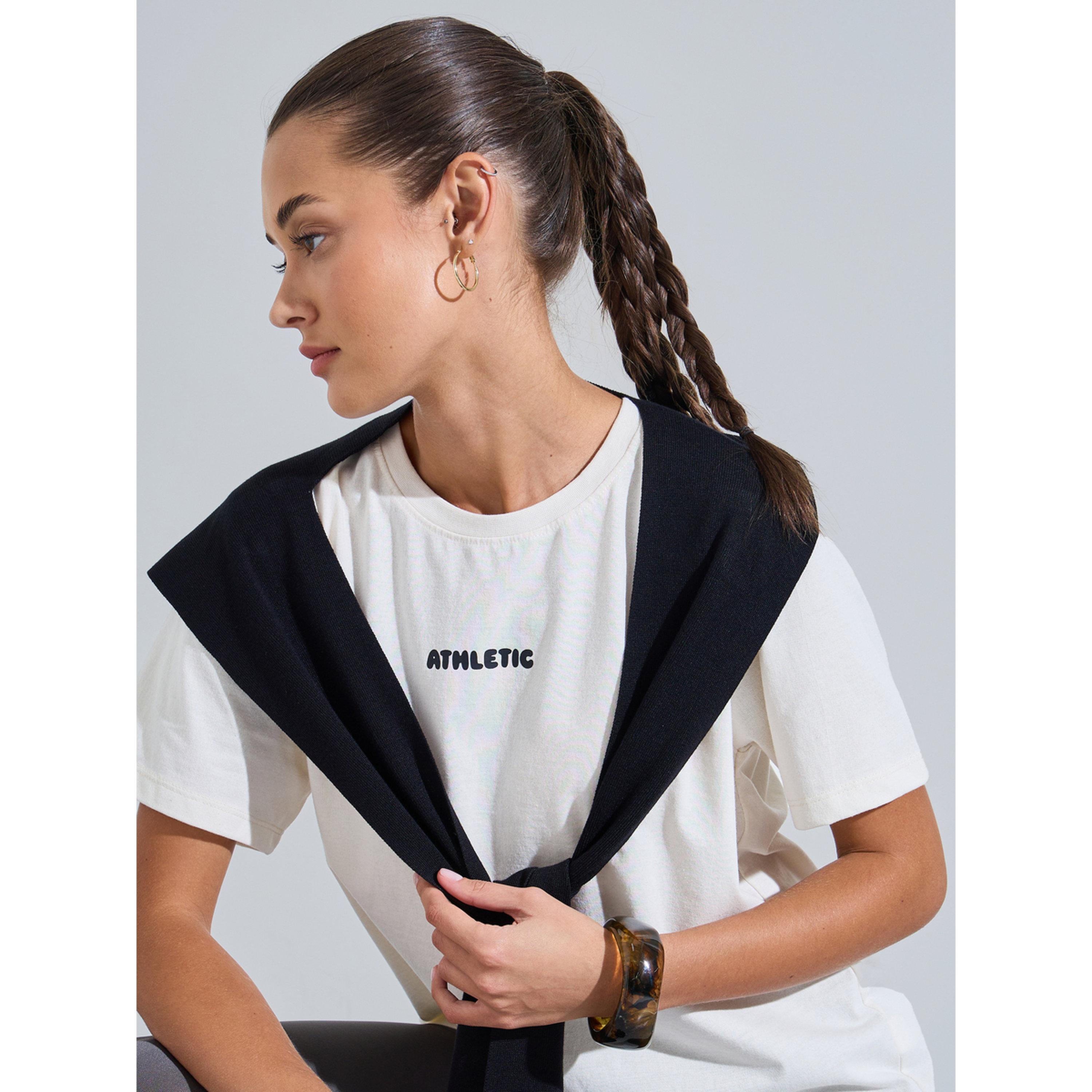 Styli Off White Slogan Print Regular Fit T-Shirt-women-clothing-tshirts-image-4