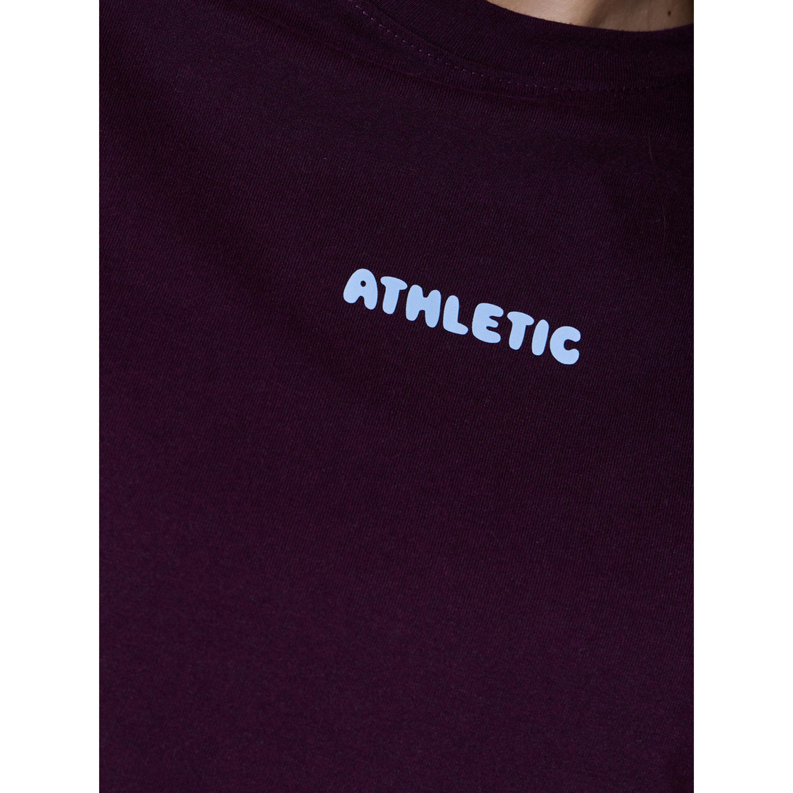 Styli Burgundy Front and Back Slogan Print Oversized T-Shirt-women-clothing-tshirts-image-5